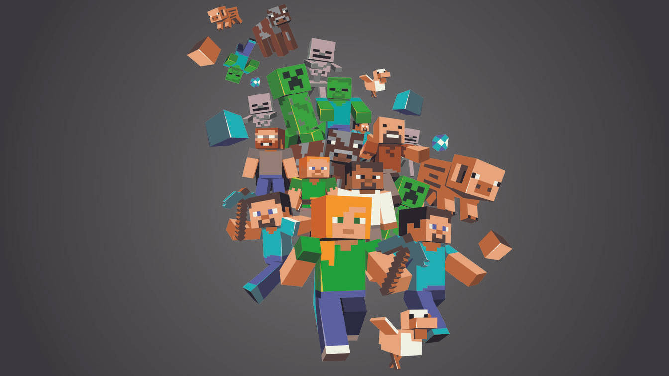 探索Minecraft生物與物品的奇幻世界 壁紙