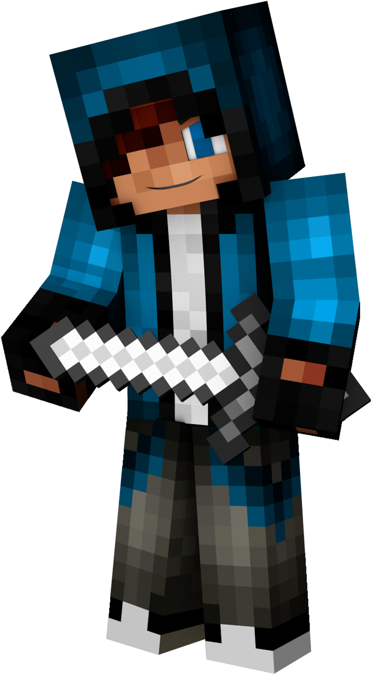 手持剑的Minecraft角色 壁紙