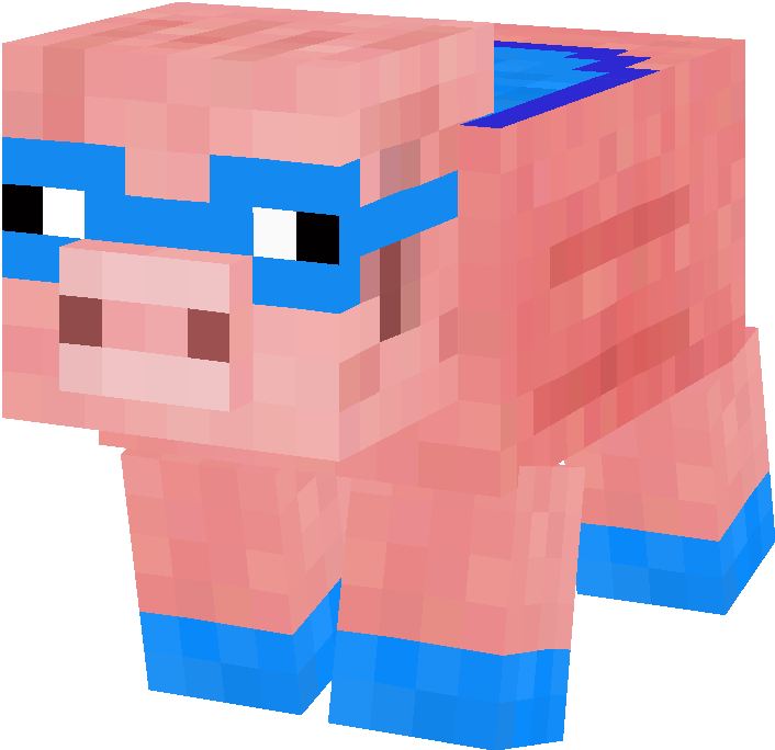 Minecraft藍眼鏡豬 壁紙