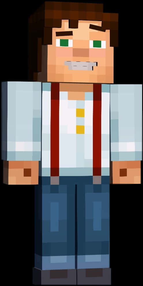 Minecraft_红吊带角色 壁紙