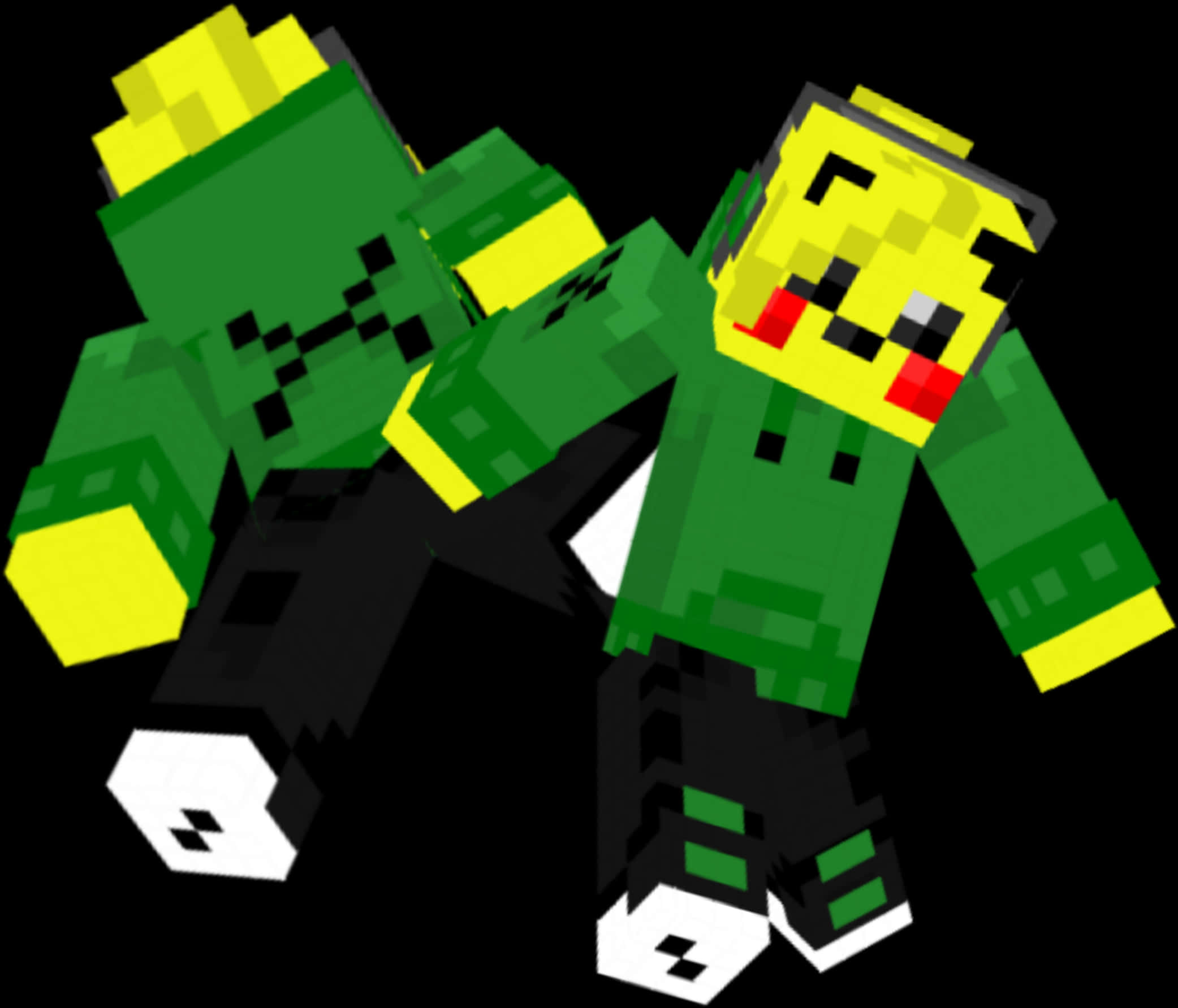 Minecraft_皮肤_绿色_像素_角色 壁紙