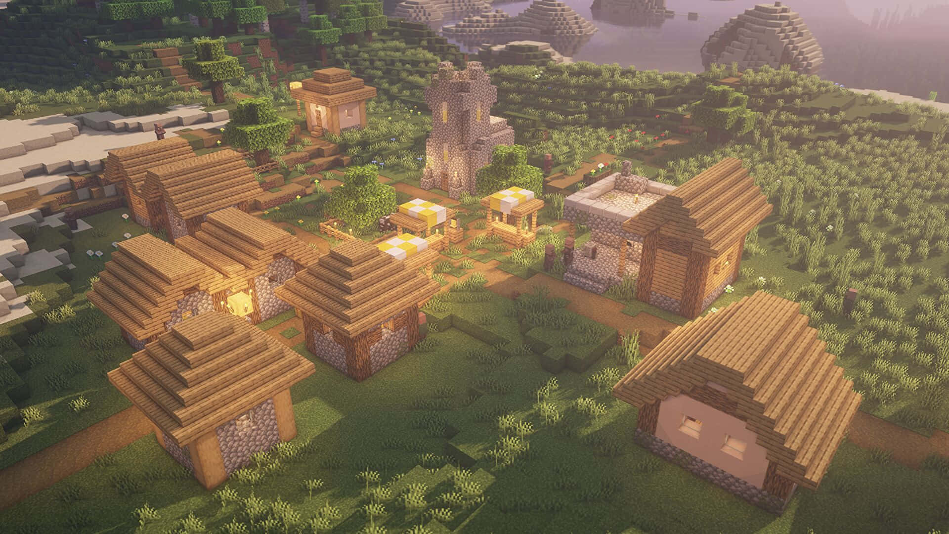 Minecraft村莊房屋圖片 壁紙