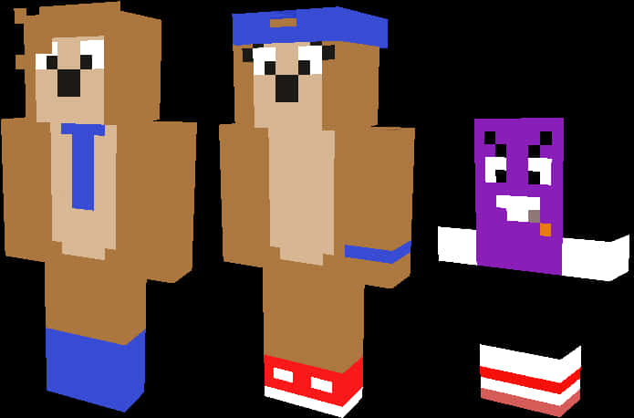 Minecraft風格動物角色 壁紙