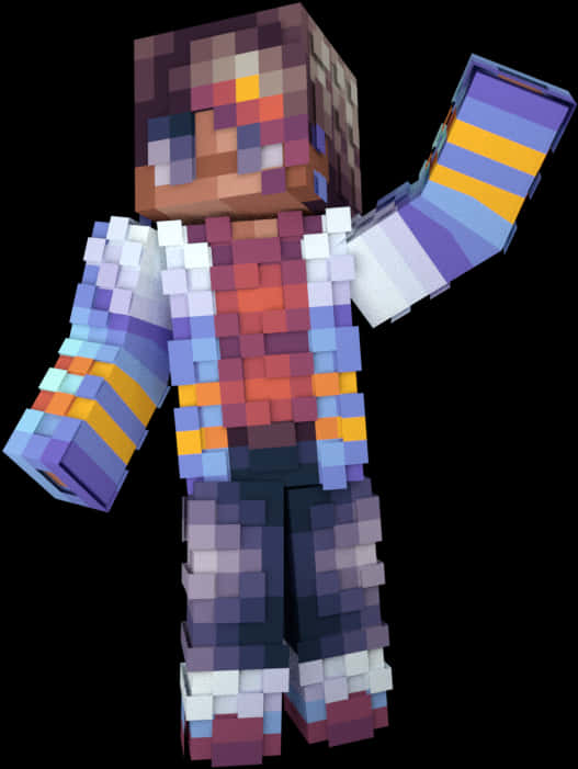 Minecraft角色穿著彩色盔甲 壁紙