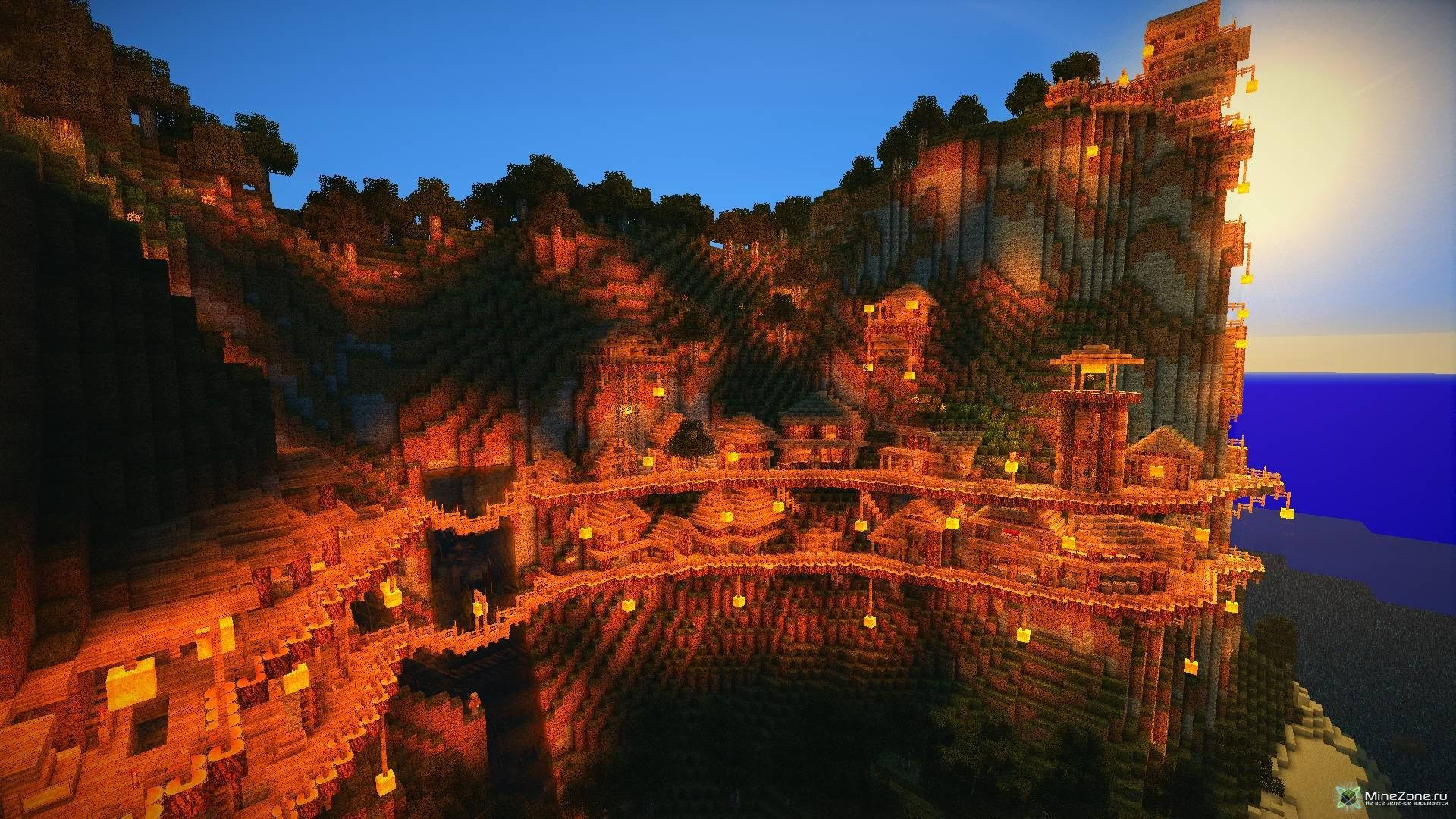 Minecraft 美學棕色城堡 壁紙