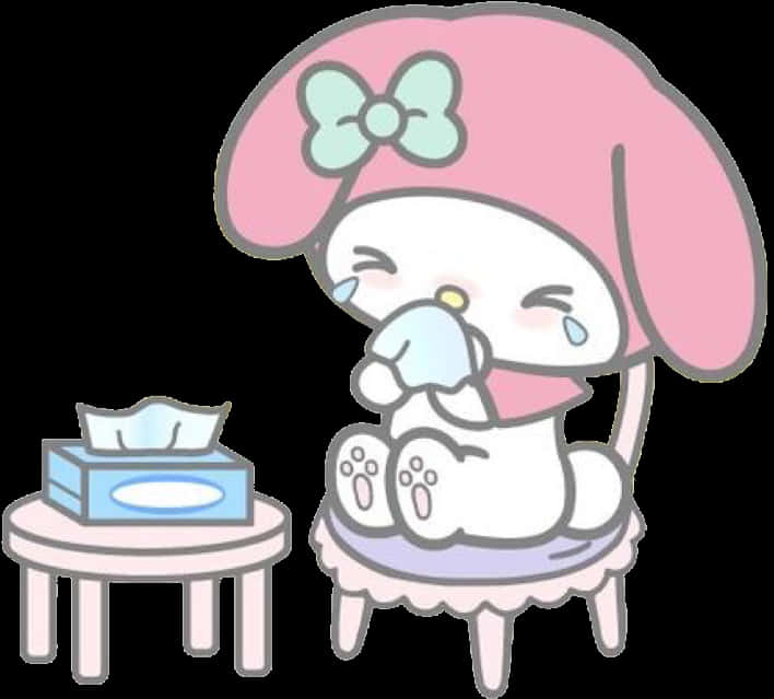 My Melody 打噴嚏的可愛模樣 壁紙
