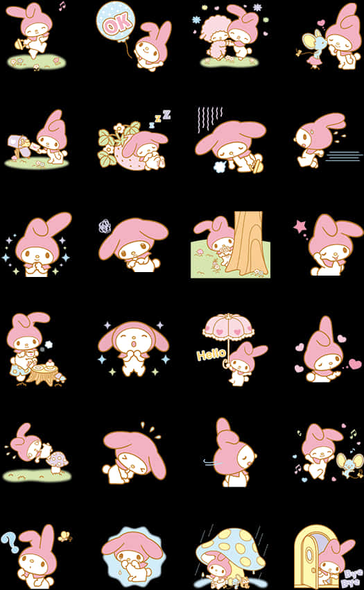 My Melody 表情與活動 壁紙