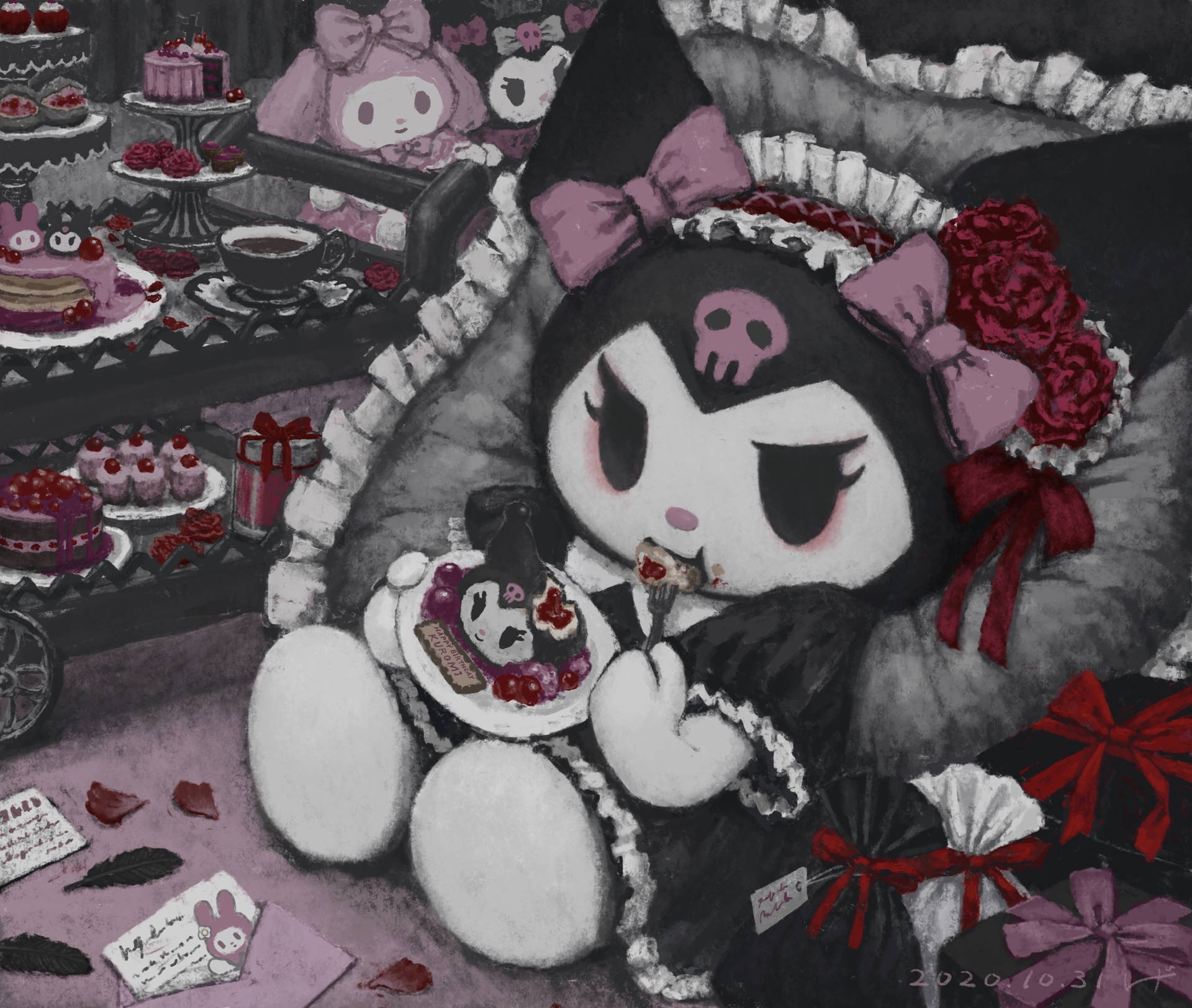 My Melody Kuromi 可愛藝術作品