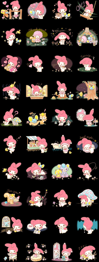 My Melody 表情與活動合集 壁紙