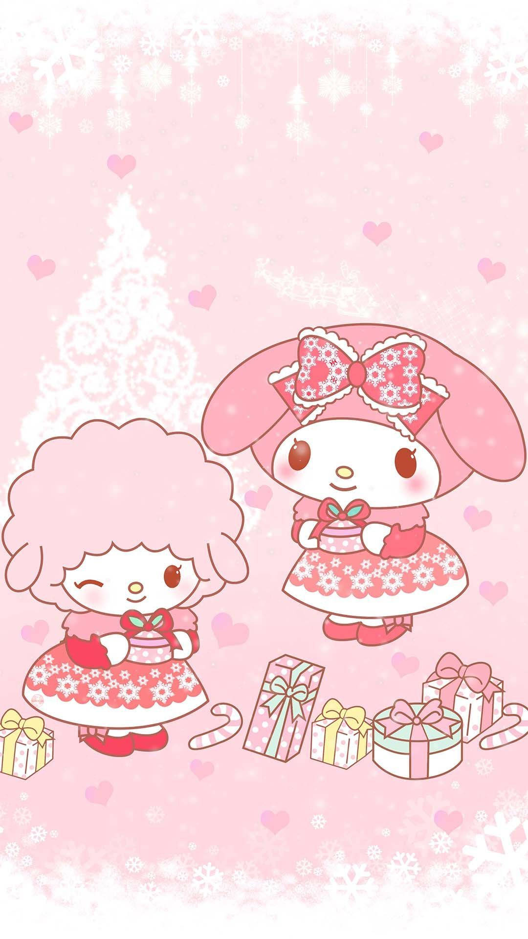 My Melody 粉紅聖誕禮物頭像 壁紙