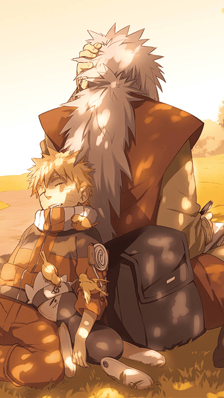 Naruto手機與自來也 壁紙
