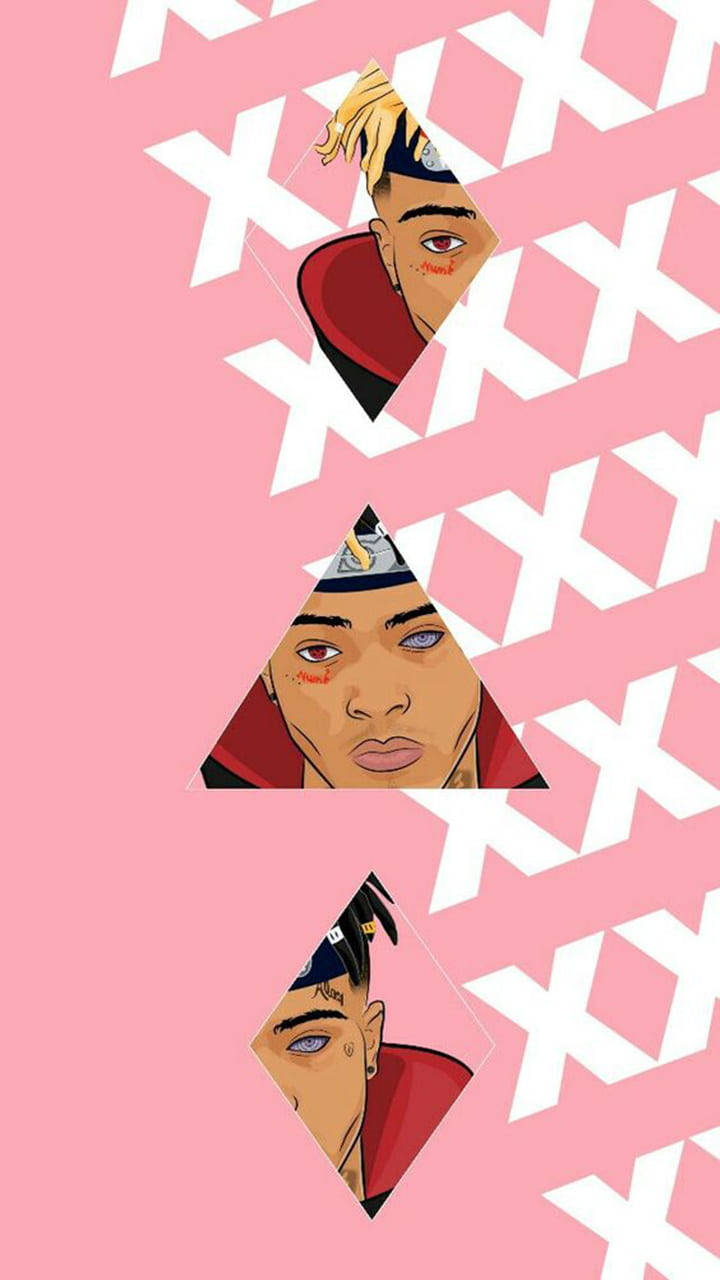 Naruto XXXTentacion 粉紅美學藝術桌布 — 火影忍者 動態 GIF 壁紙