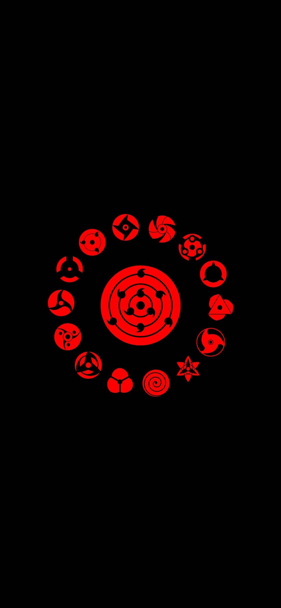 Naruto 寫輪眼符號 iPhone 壁紙