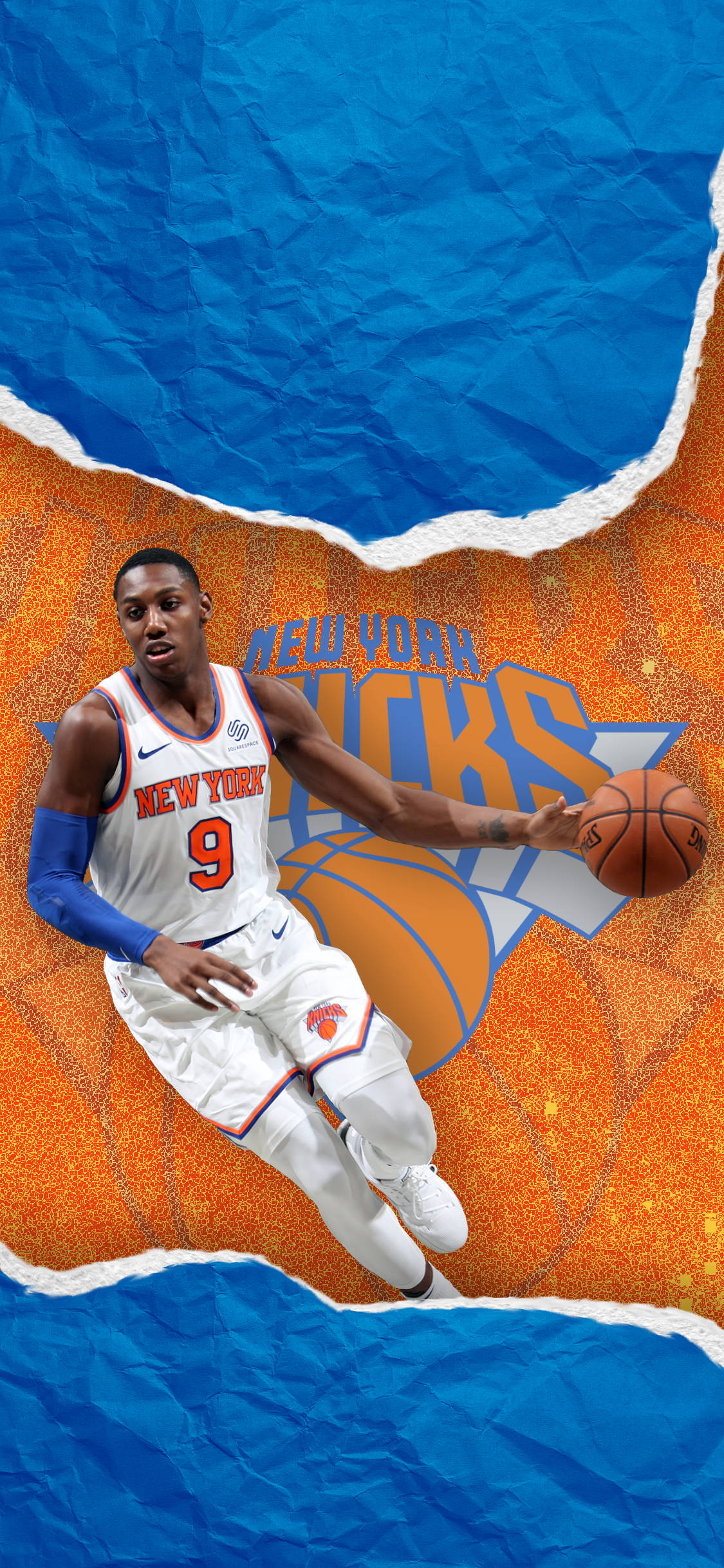 New York Knicks Orange Blue Logo 壁紙