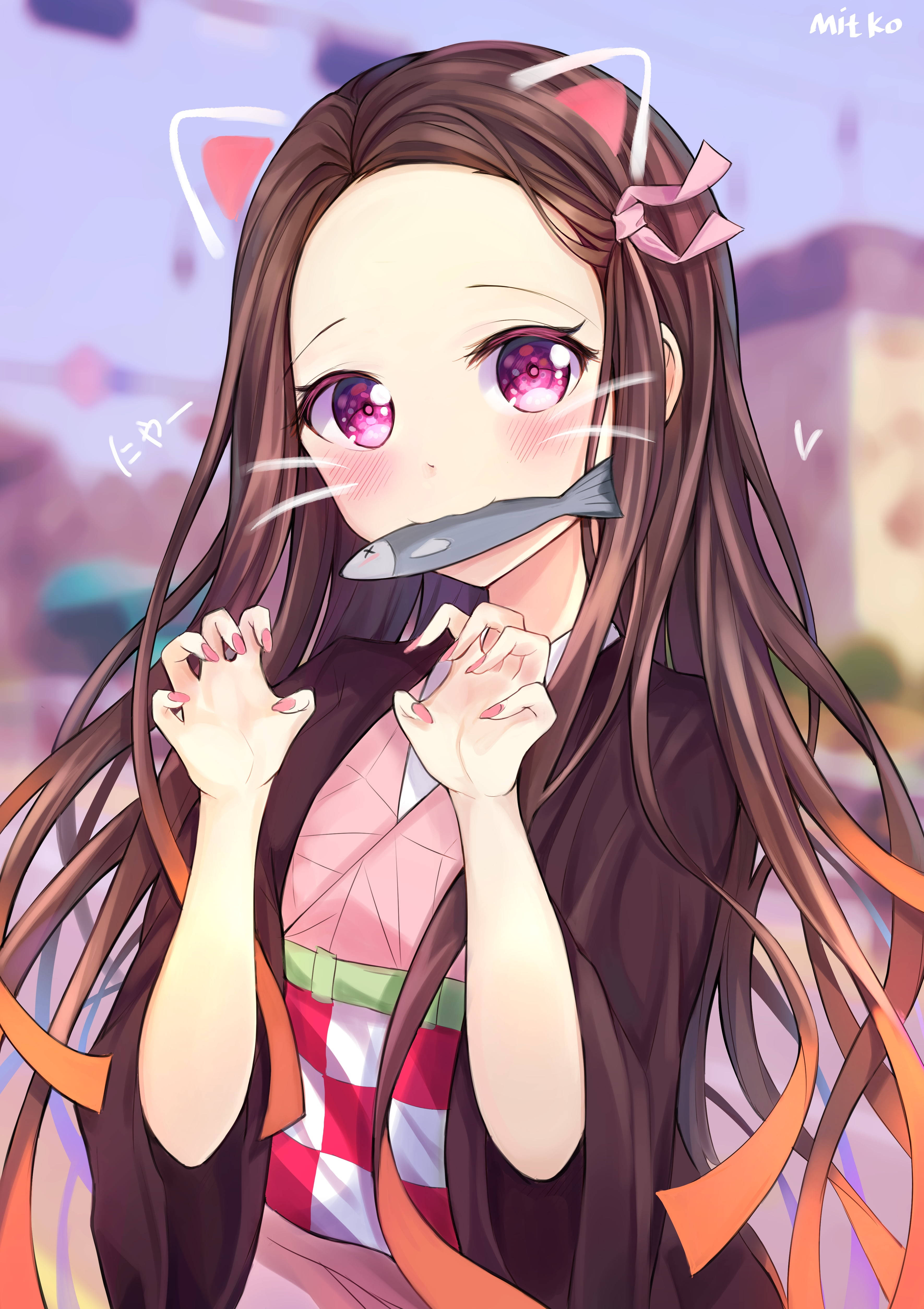 Nezuko Kamado 可愛動漫女孩 iPhone 桌布 壁紙