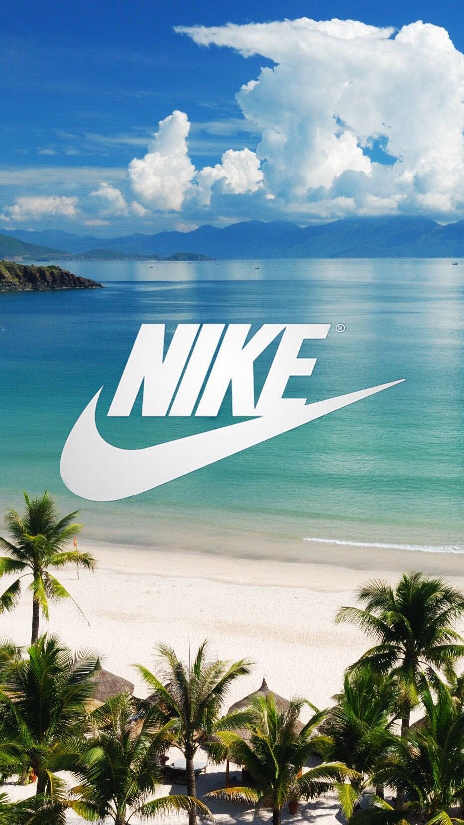 酷炫沙灘搭配Nike標誌 壁紙