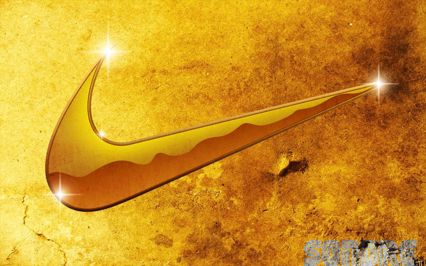 酷炫金色Nike标志 壁紙
