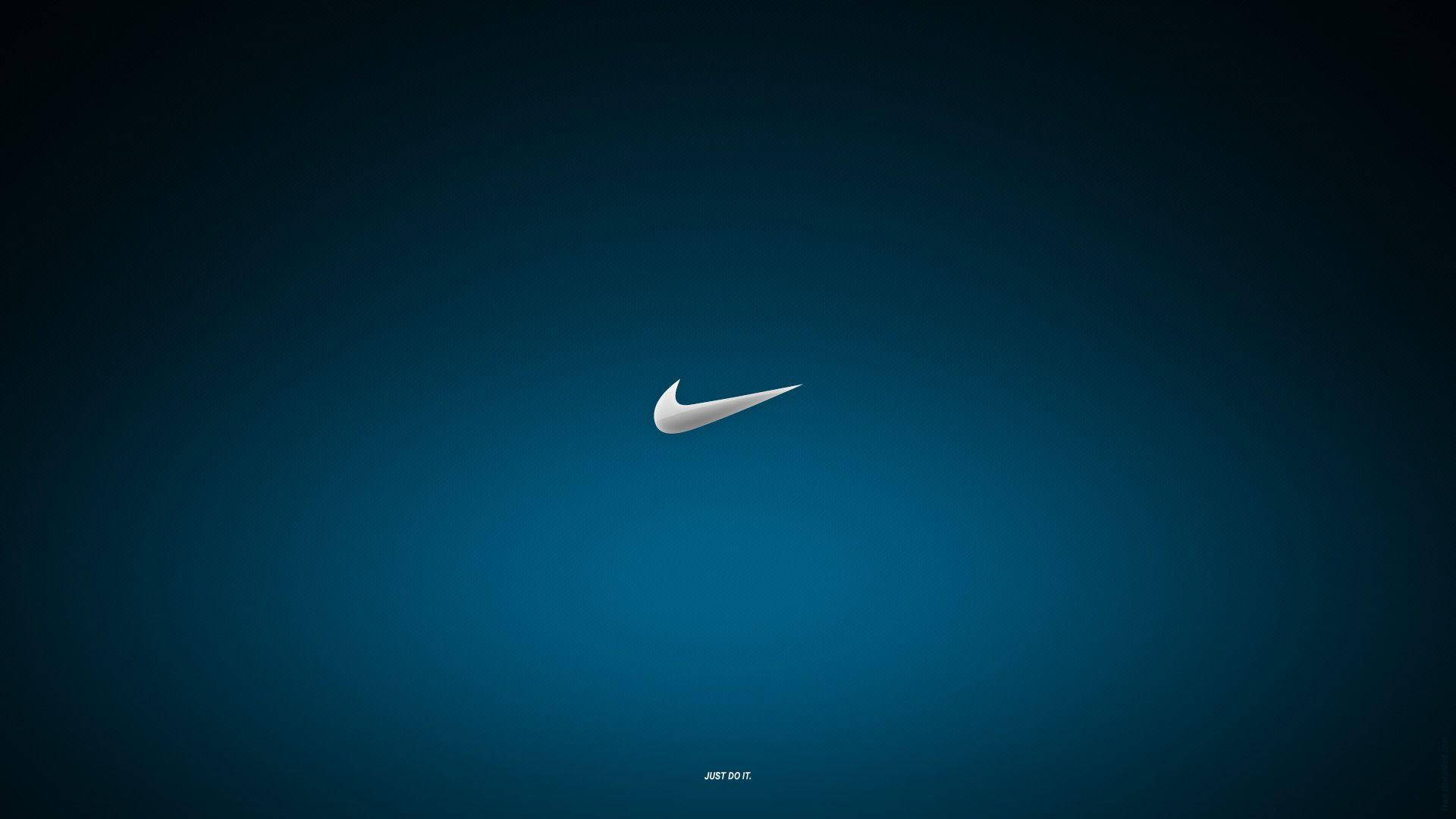 酷藍漸層Nike標誌 壁紙