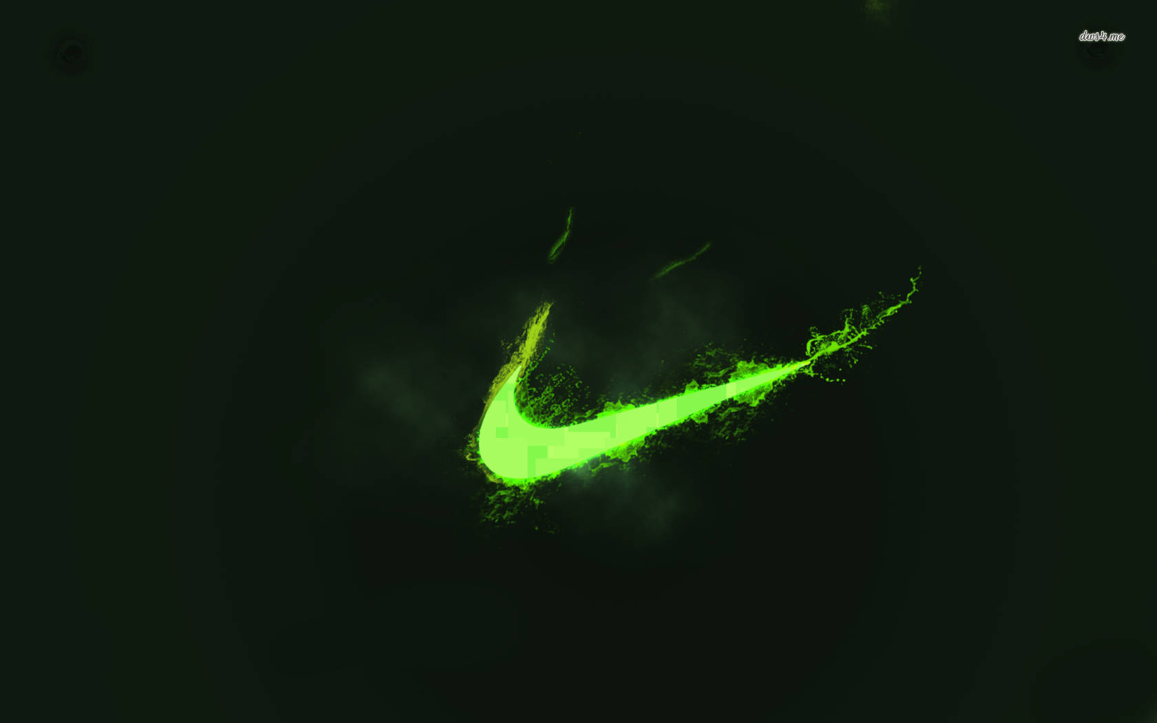 Nike標誌霓虹綠美學 壁紙