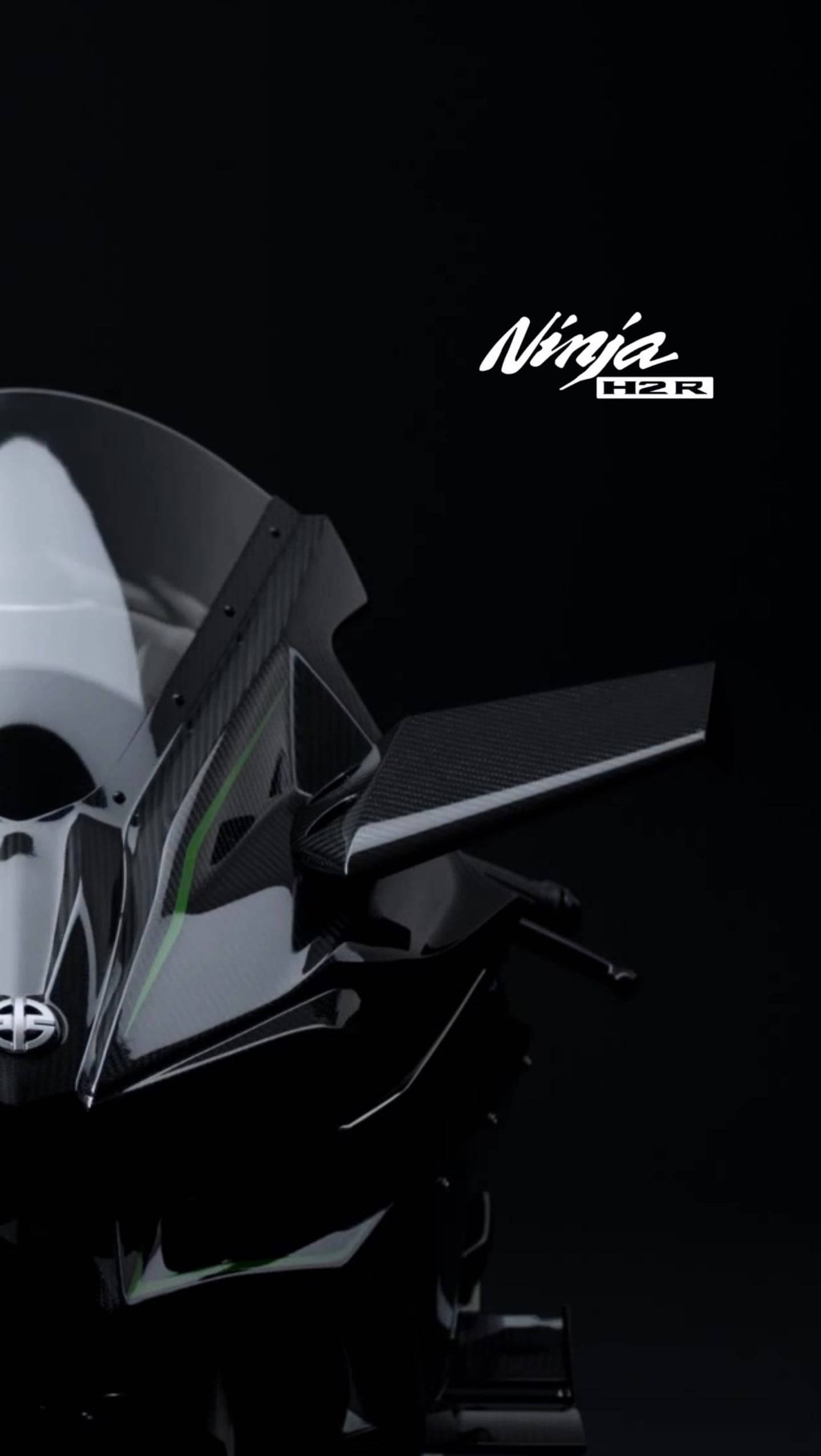 半幅川崎Ninja H2r 黑色背景 壁紙