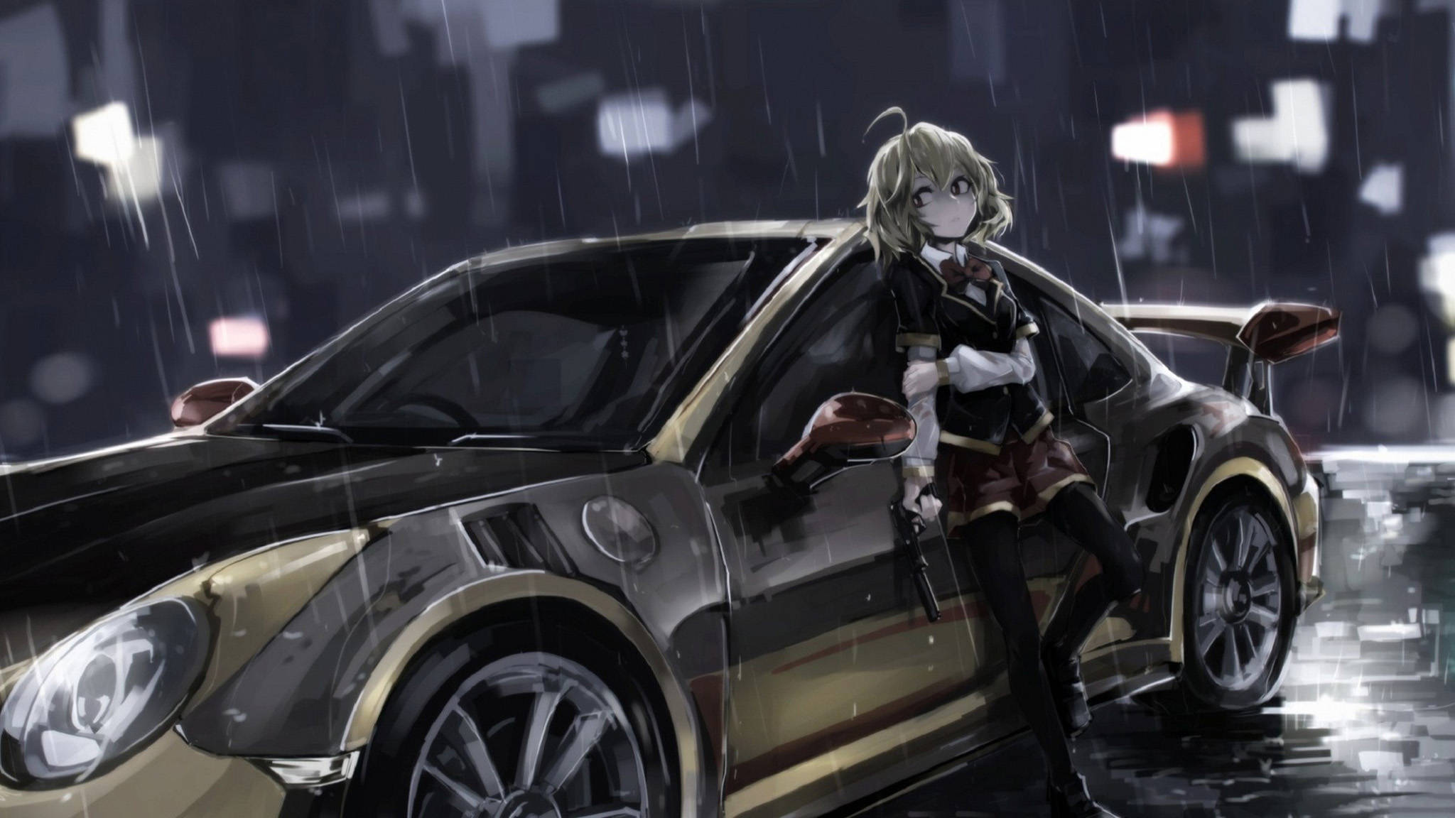 Nissan GT-R 動漫風格汽車 壁紙