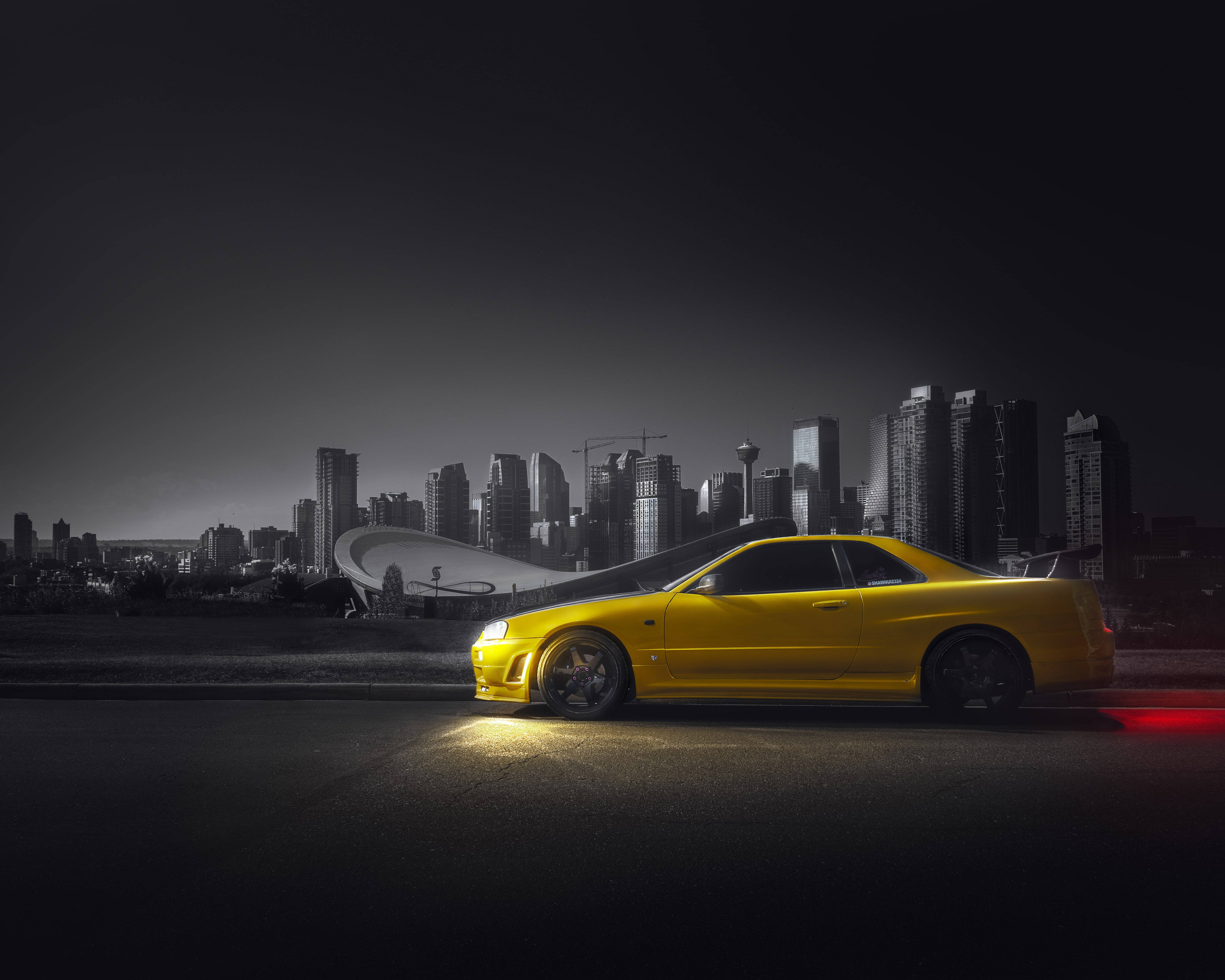 Nissan Skyline GTR R34 色彩噴濺 壁紙