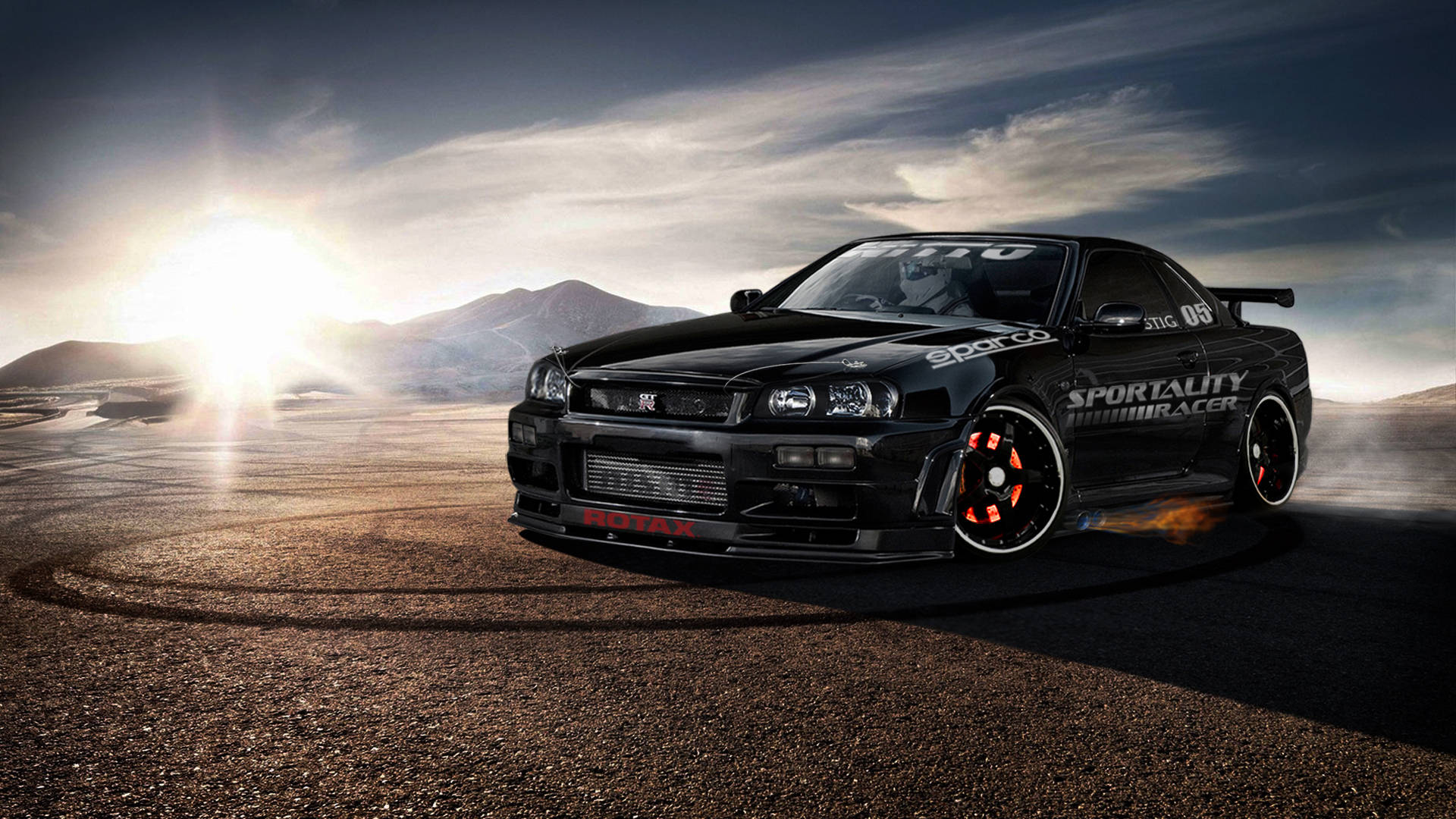 Nissan Skyline GTR R34 飄移賽車 壁紙