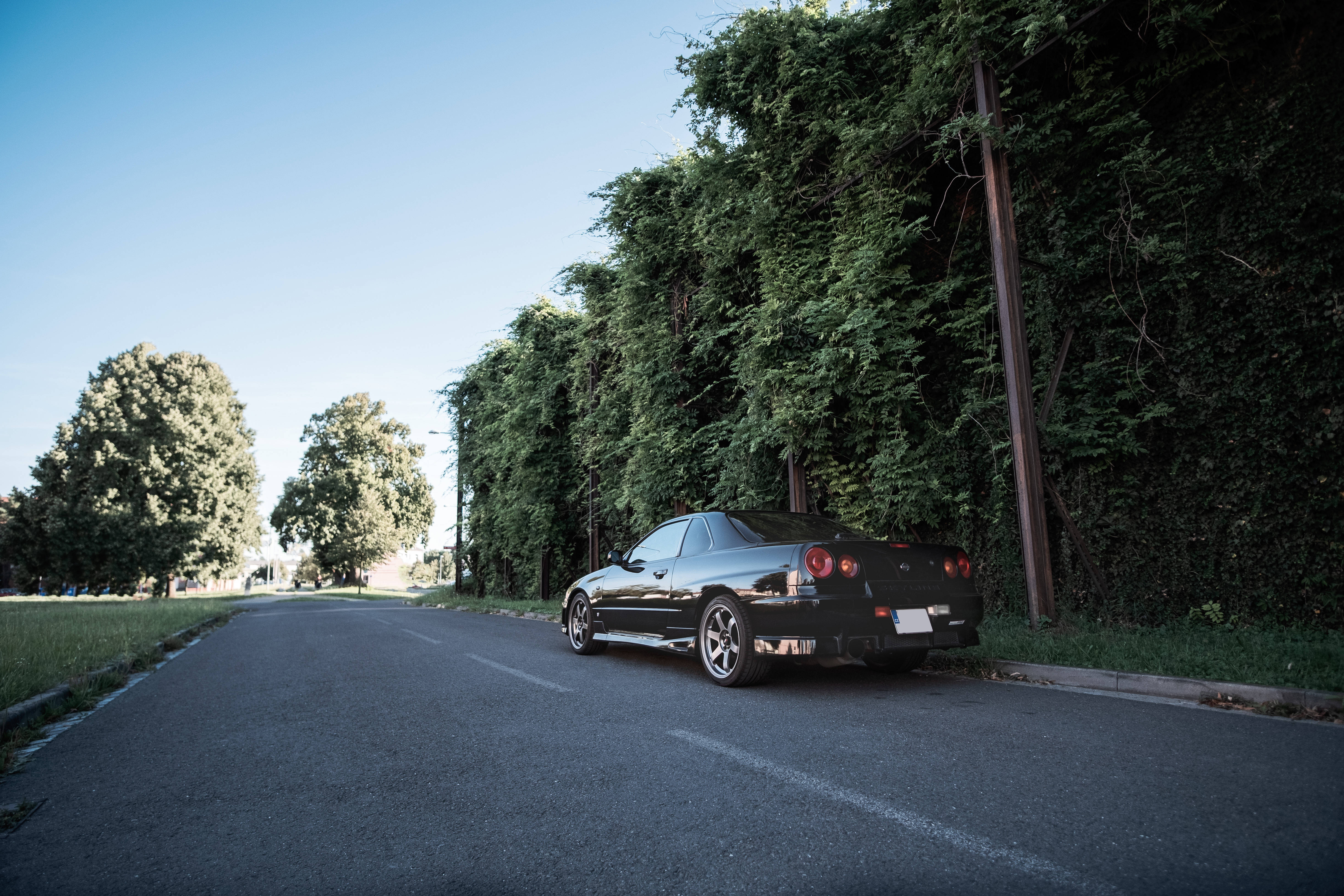 Nissan Skyline GTR R34 路邊停靠 壁紙