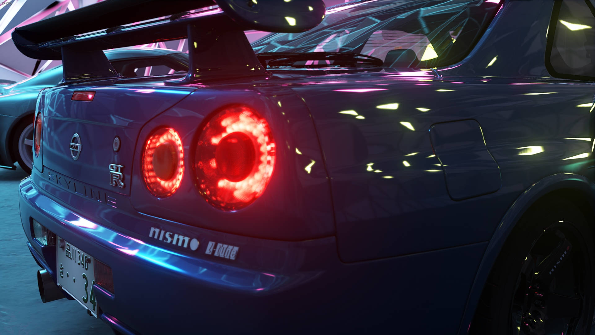 Nissan Skyline GTR R34 紅色尾燈 壁紙
