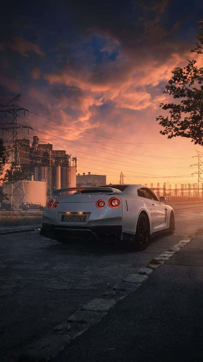 Nissan Skyline iPhone 夕陽景致 壁紙