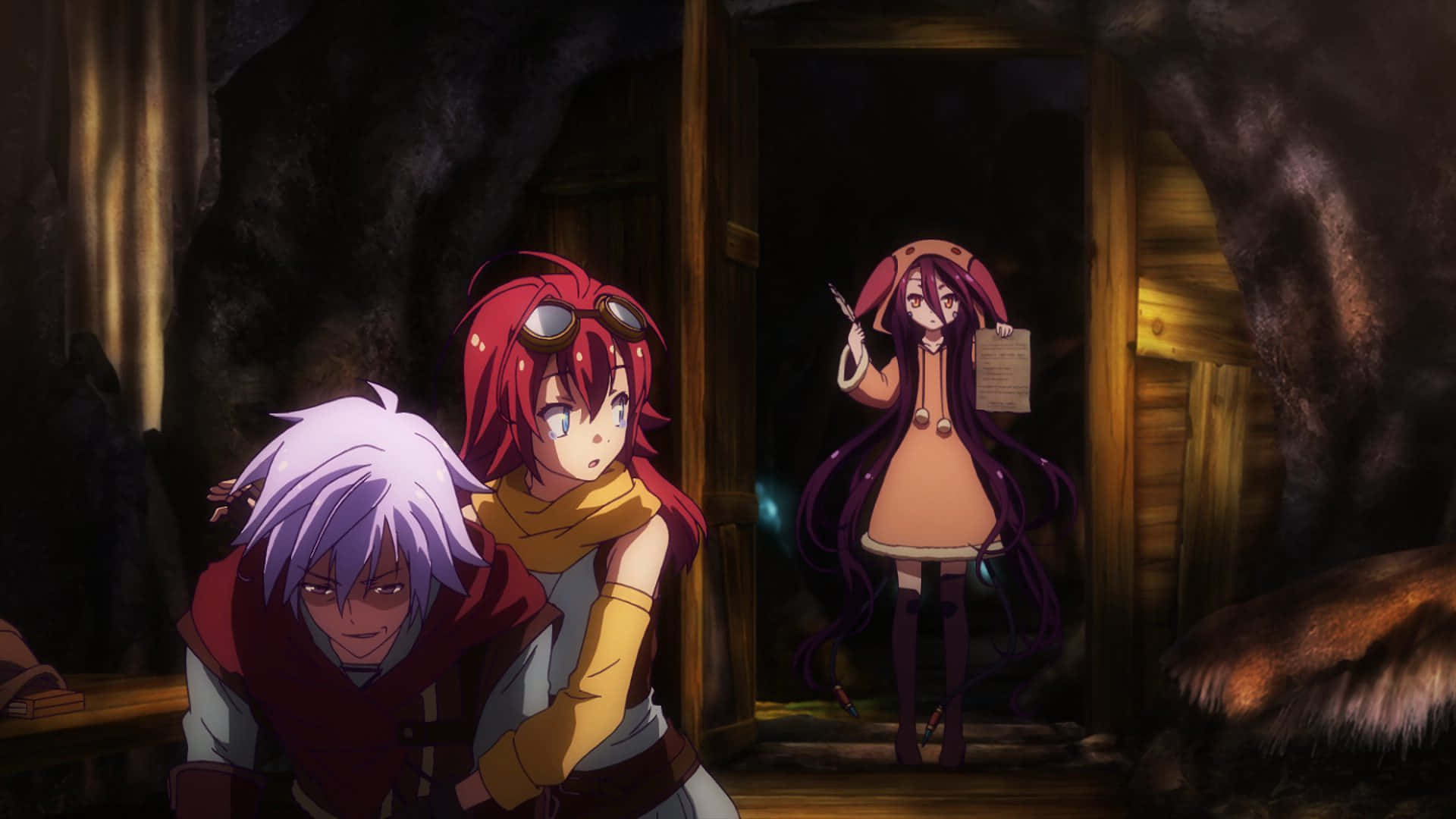 No Game No Life 里克與柯蘿涅的逃脫場景 壁紙