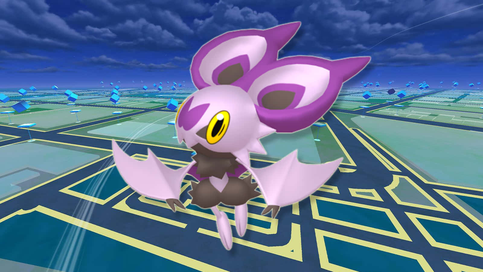 Noibat 在數位領域的遊戲地圖上空飛行 壁紙