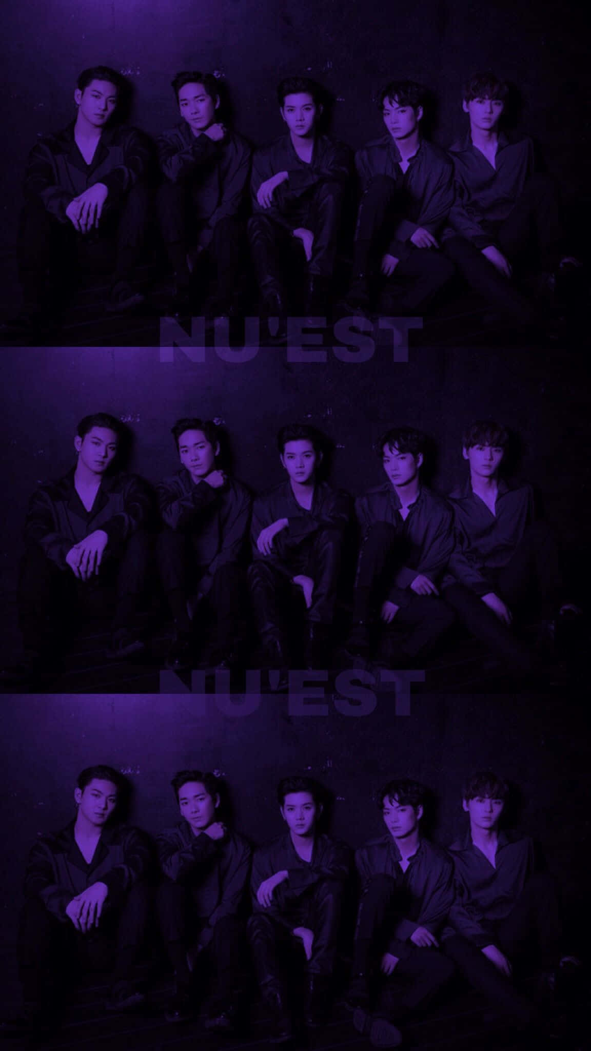 暗紫調的Nuest韓國男團 壁紙