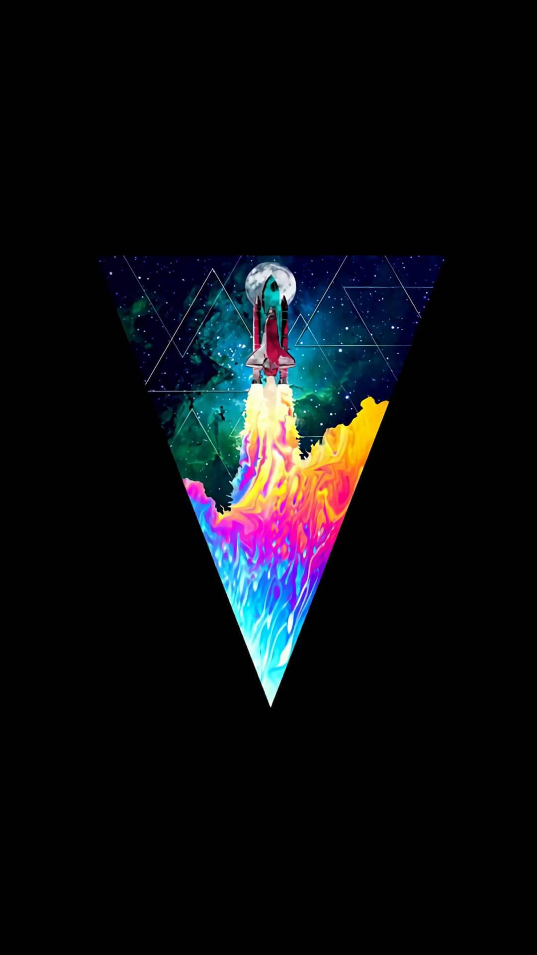 OLED 太空火箭 壁紙