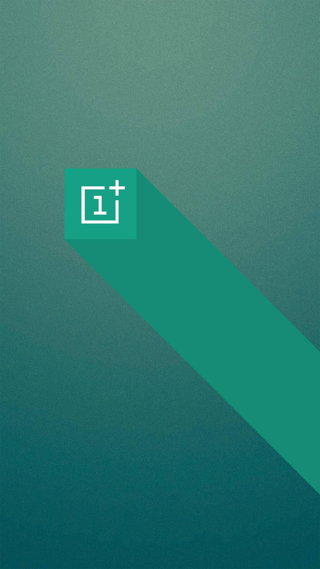 OnePlus 標誌於綠色立方體 壁紙