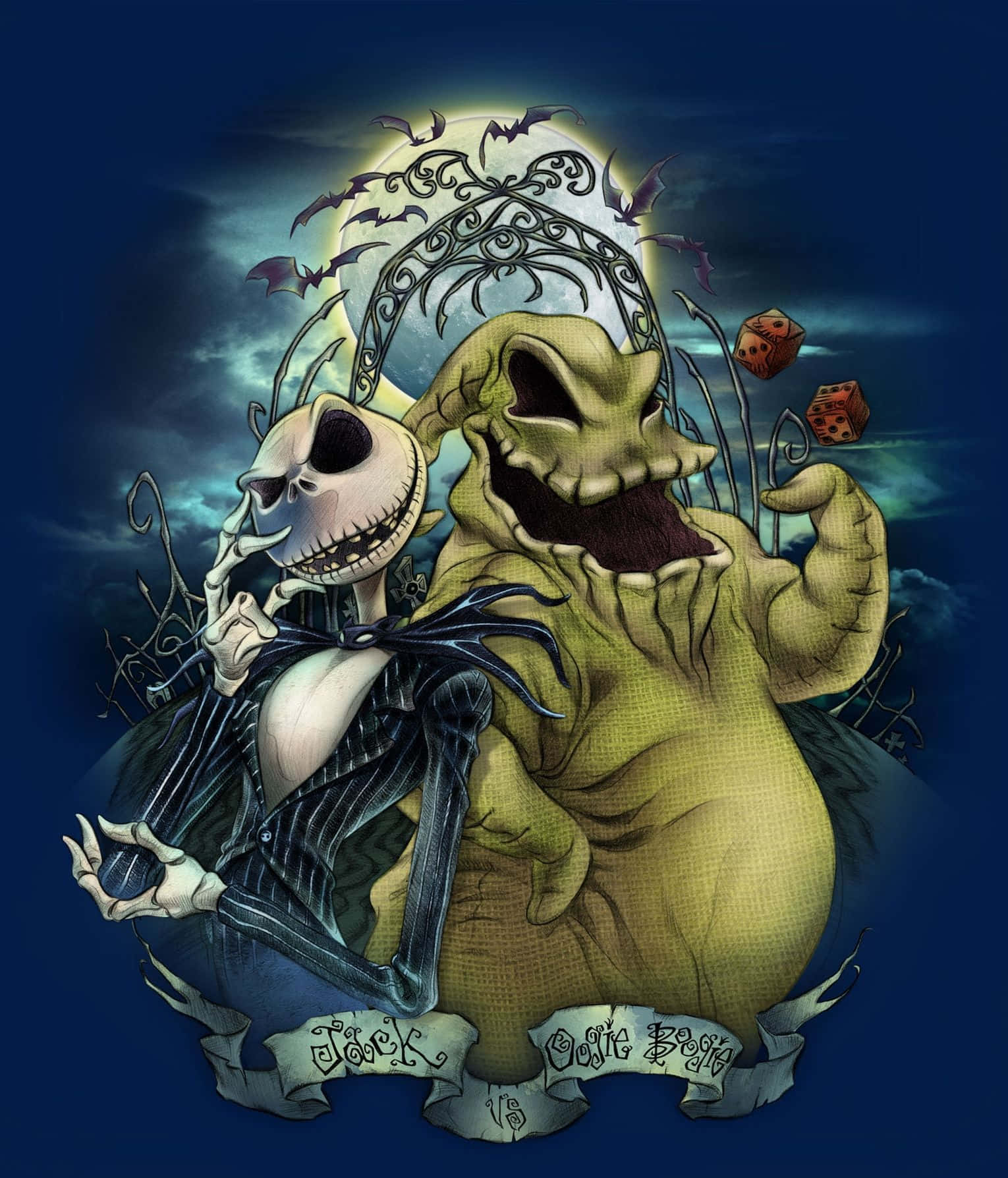 Oogie Boogie 與 Jack Skellington 壁紙