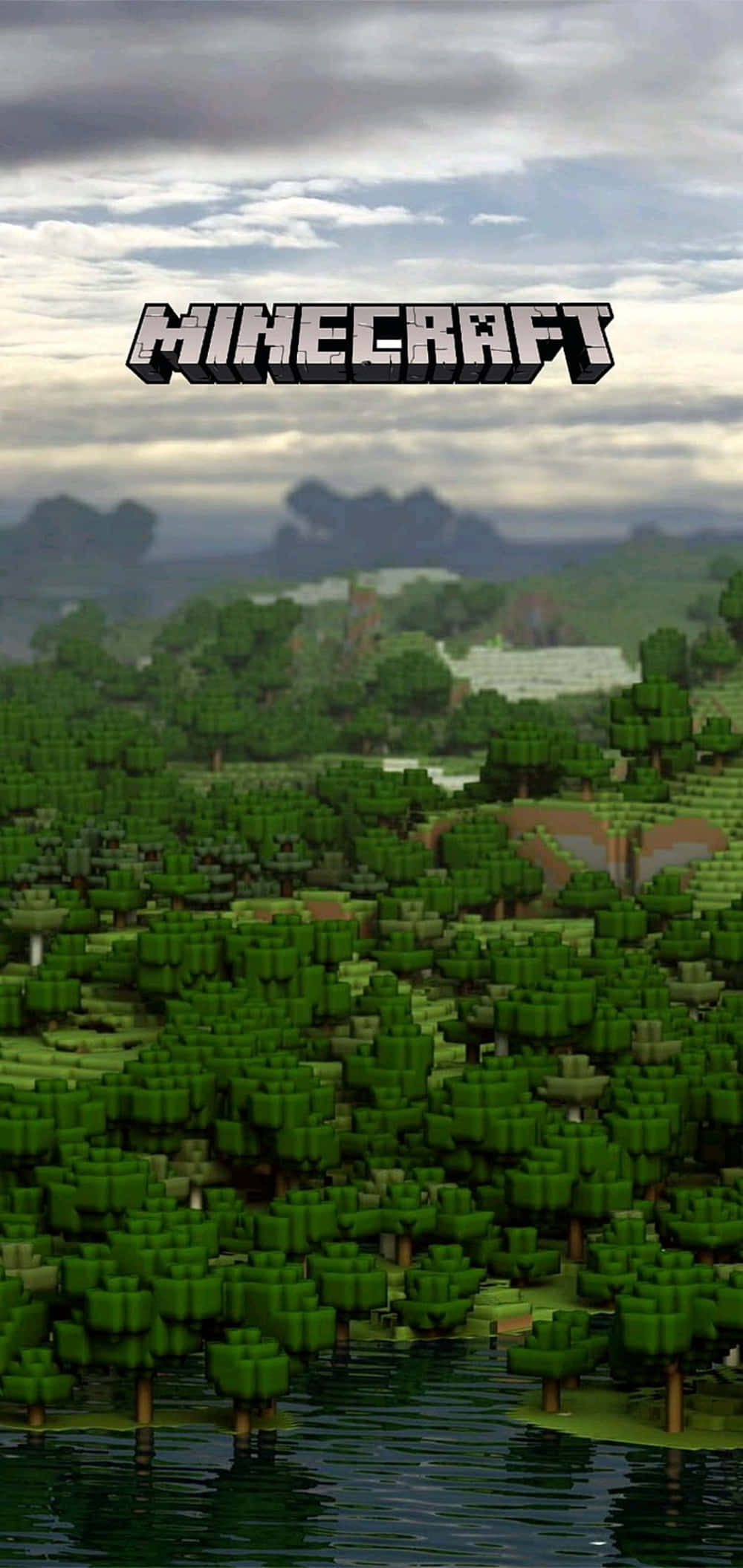 Pixel 3xl Minecraft背景 灰色雲層 壁紙