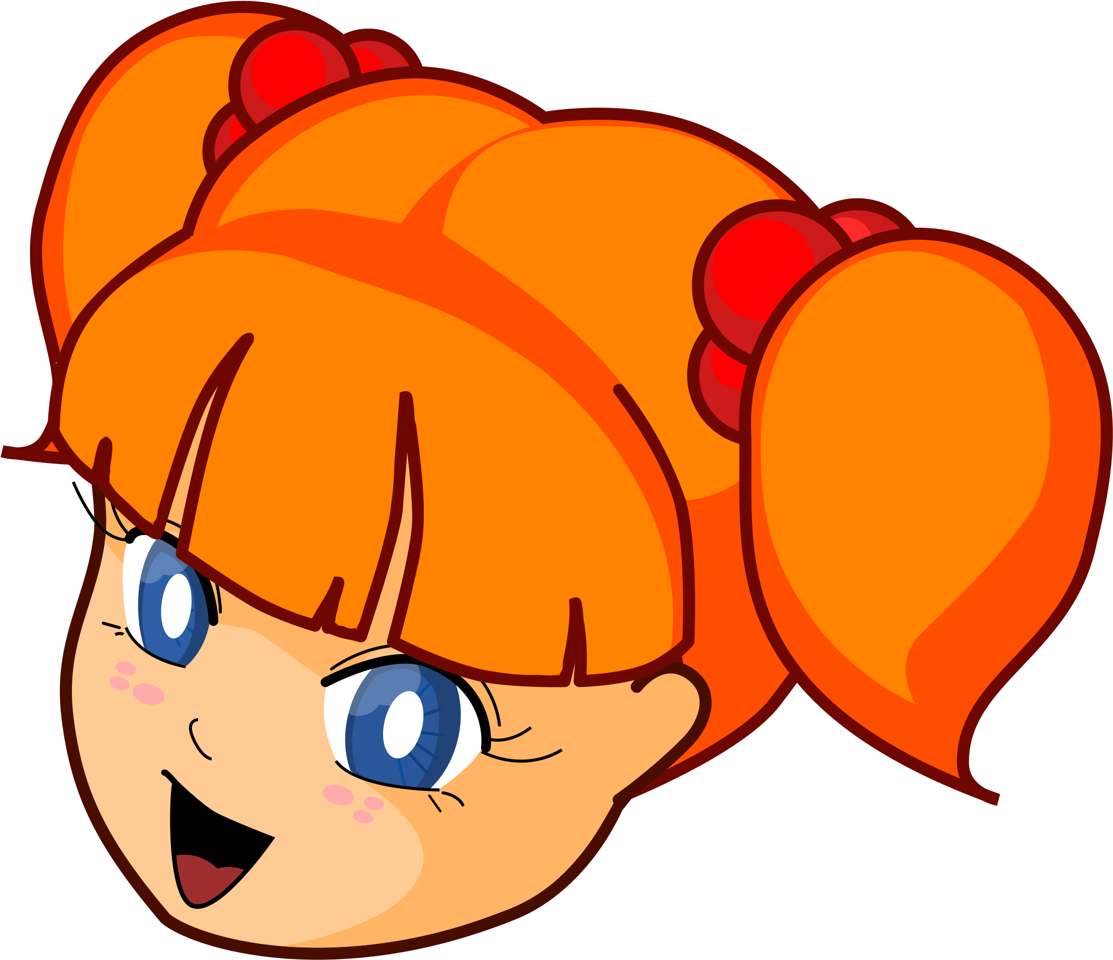 動畫紅髮女孩微笑.PNG 壁紙