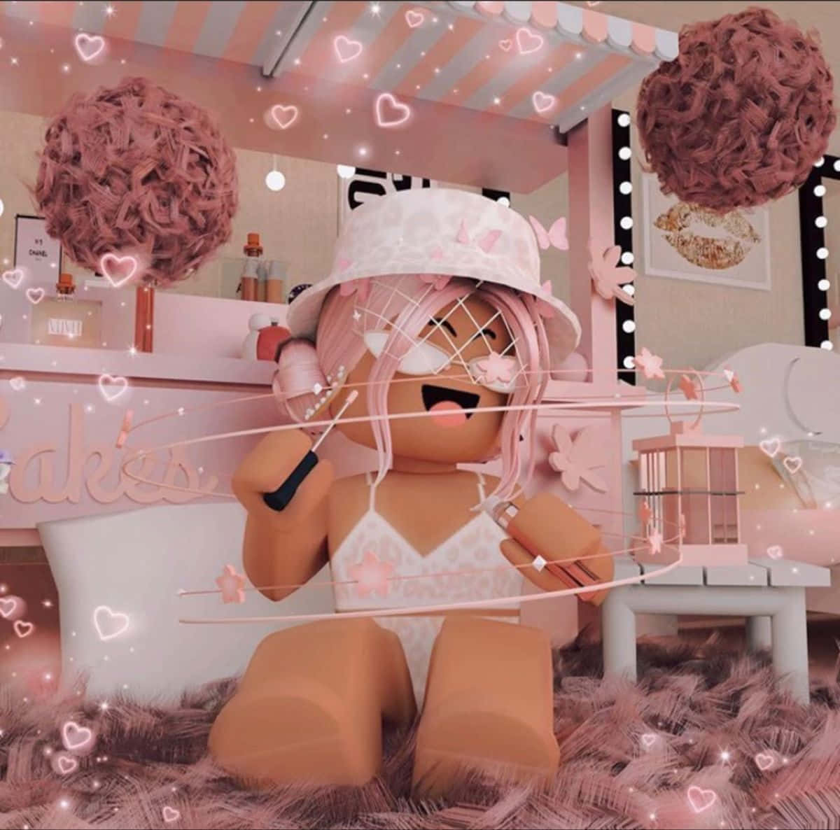 Preppy女孩Roblox粉色房間圖片 壁紙