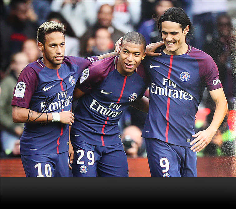 內馬爾、姆巴佩、卡瓦尼 PSG 慶祝 壁紙