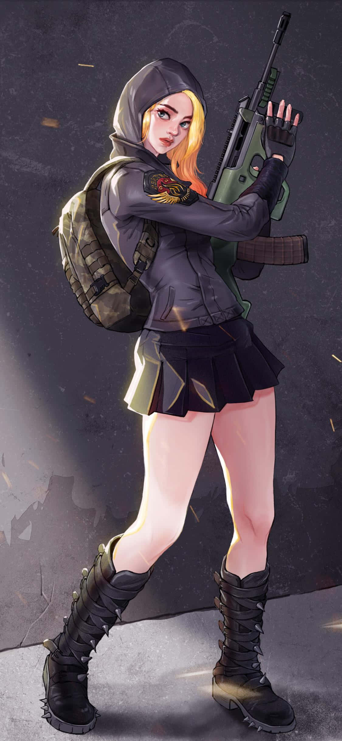 女孩粉絲藝術 PUBG iPhone 壁紙