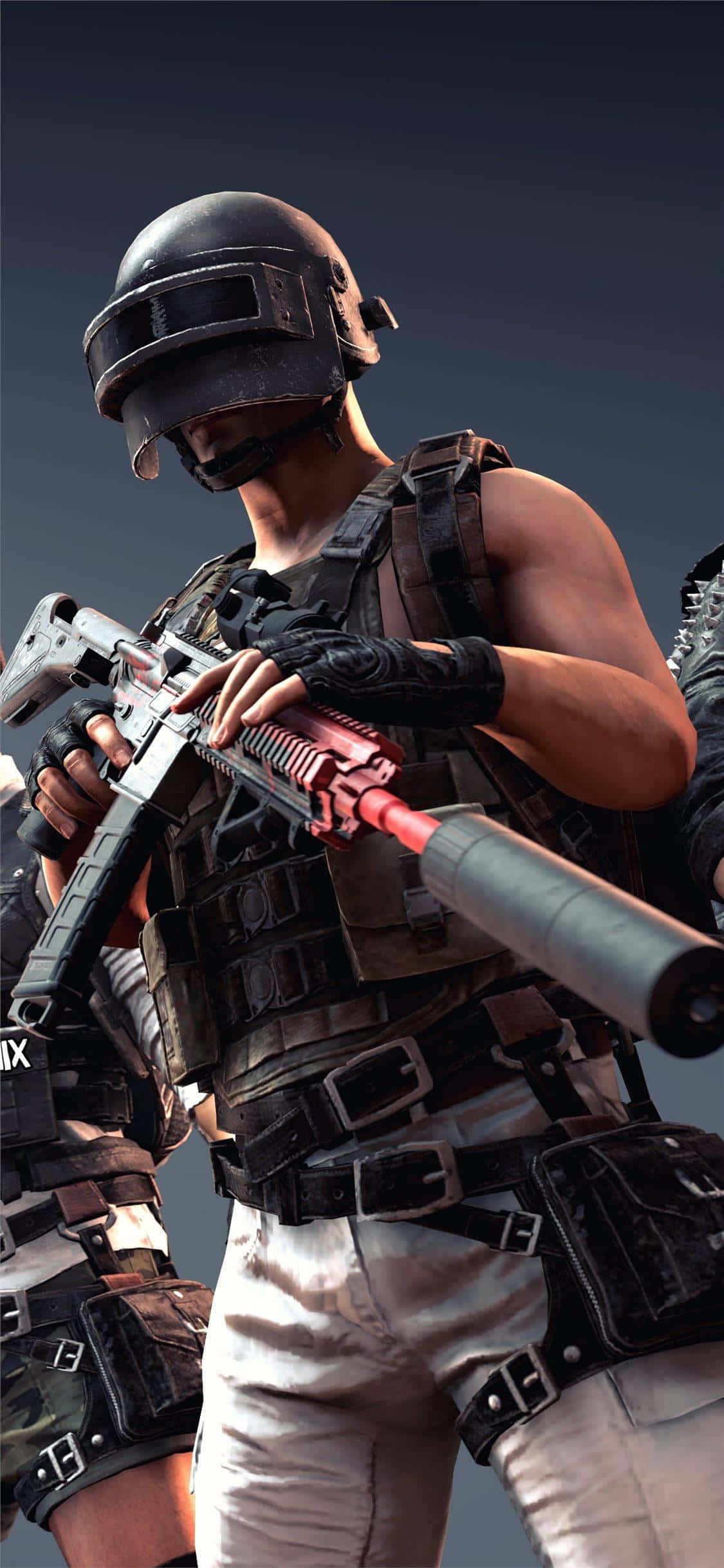 玩家手持黑红步枪 PUBG iPhone 壁纸 壁紙