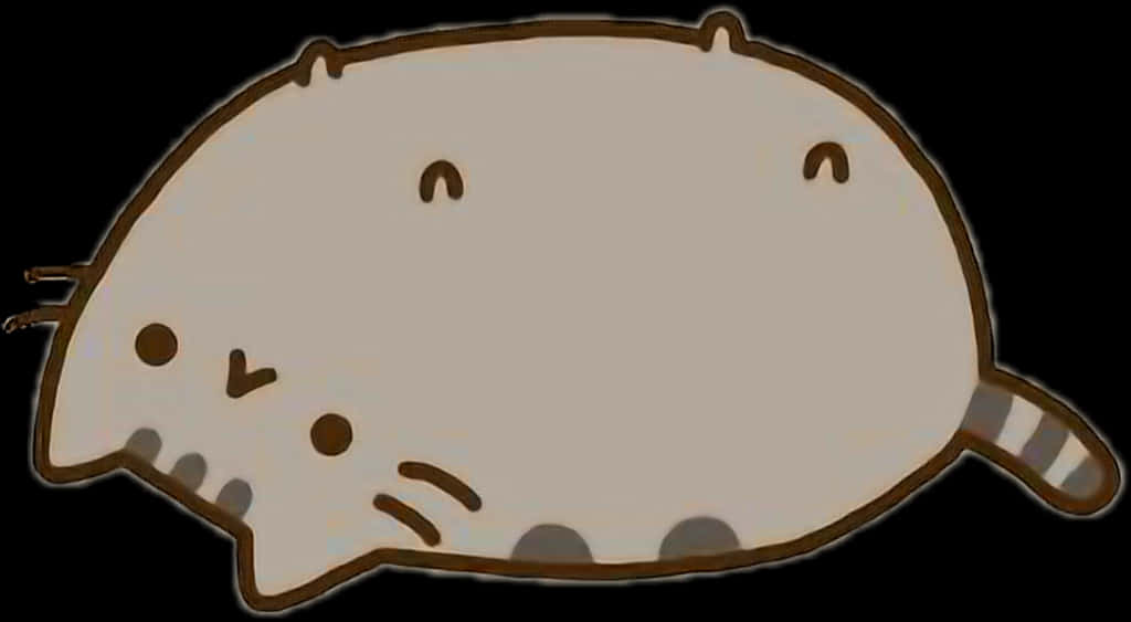 Pusheen 貓咪躺臥 壁紙