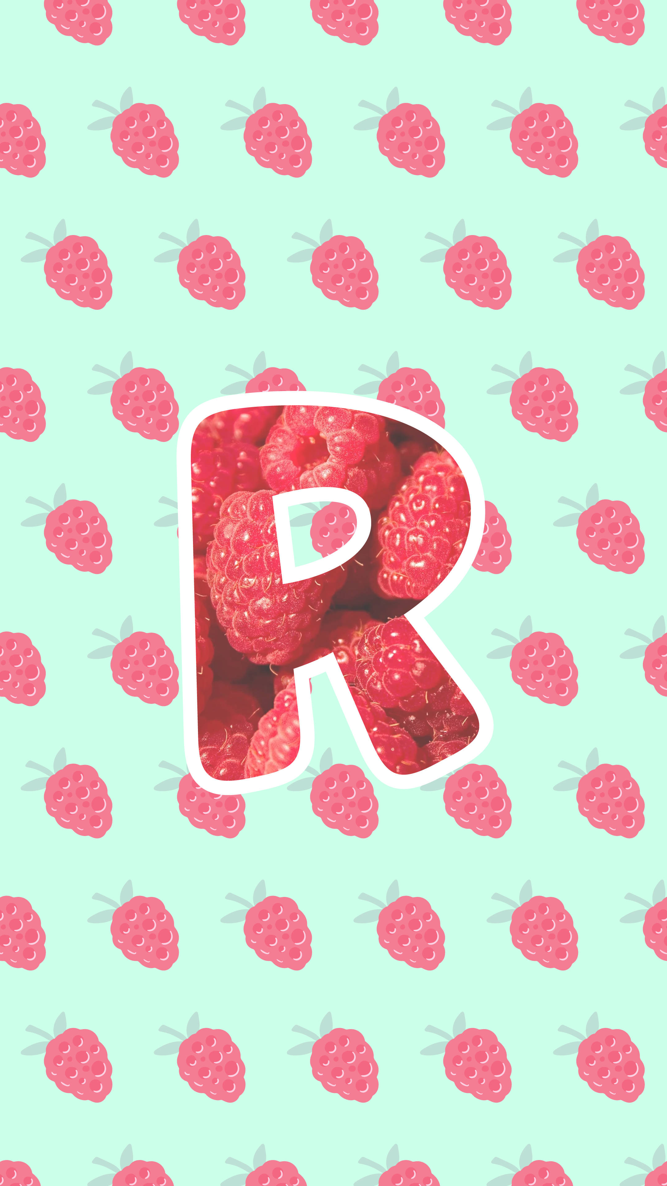 草莓字母R 壁紙