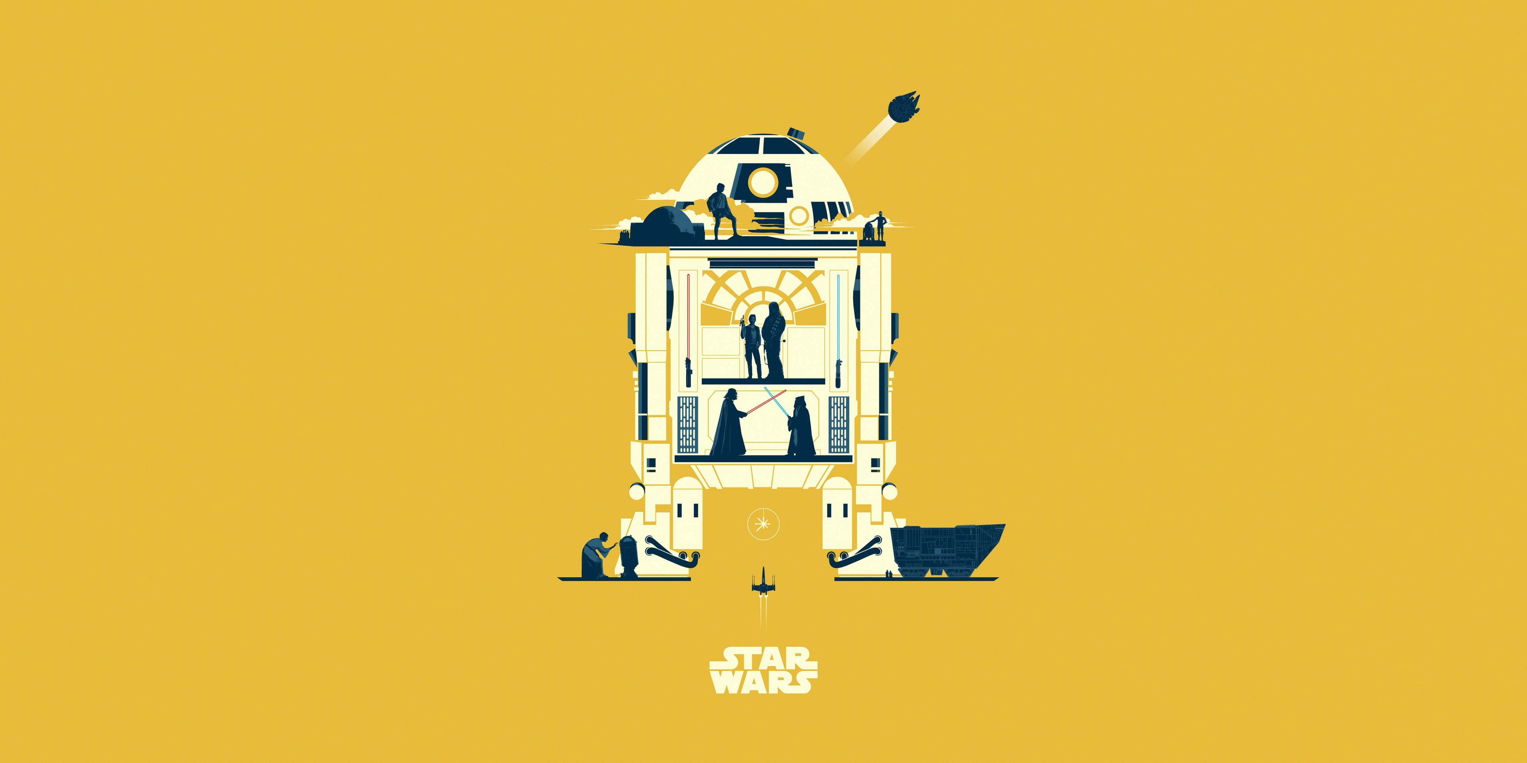 黃色R2-D2 iPad 壁紙