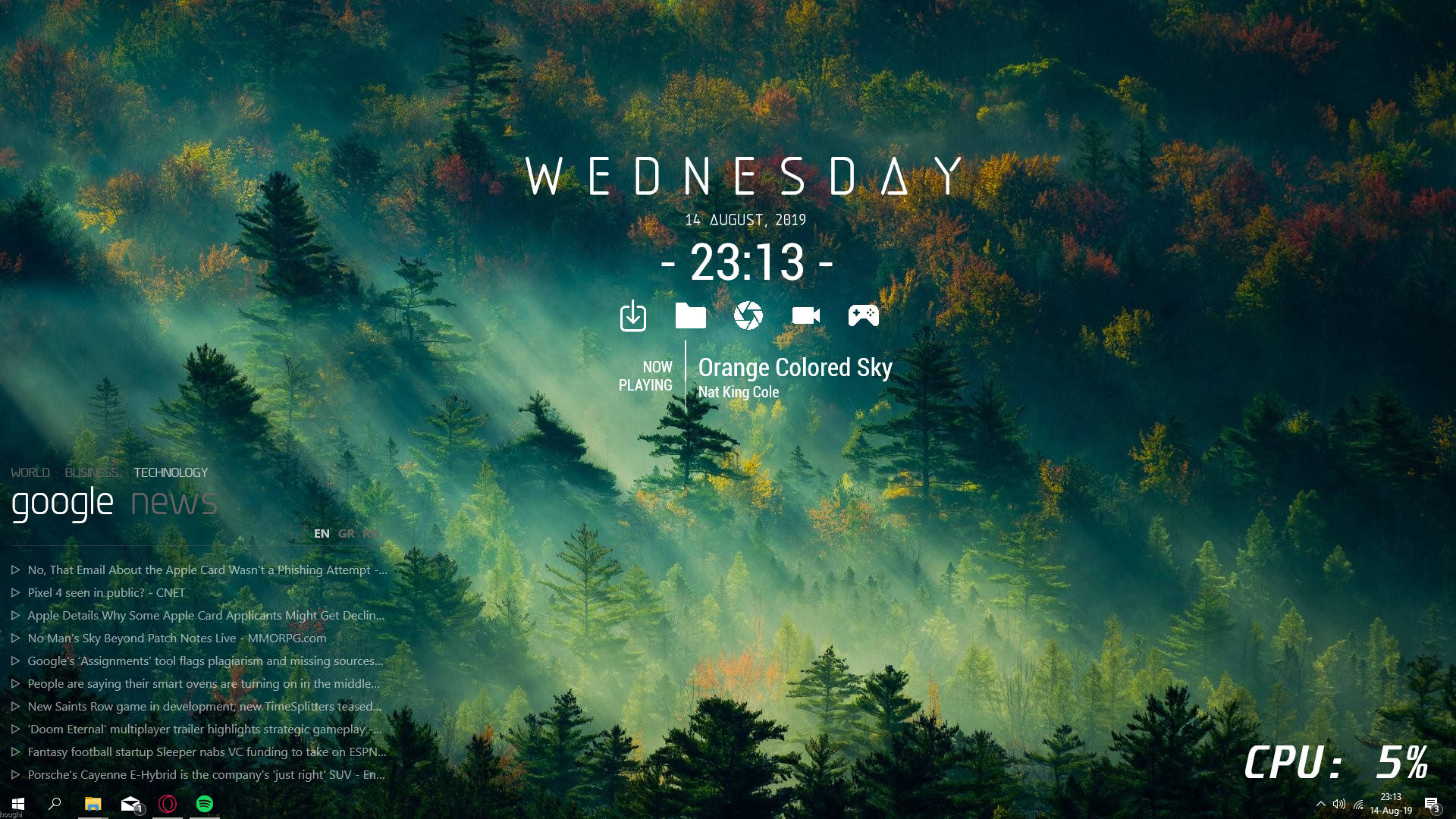 Rainmeter 皮肤展示美丽森林 壁紙