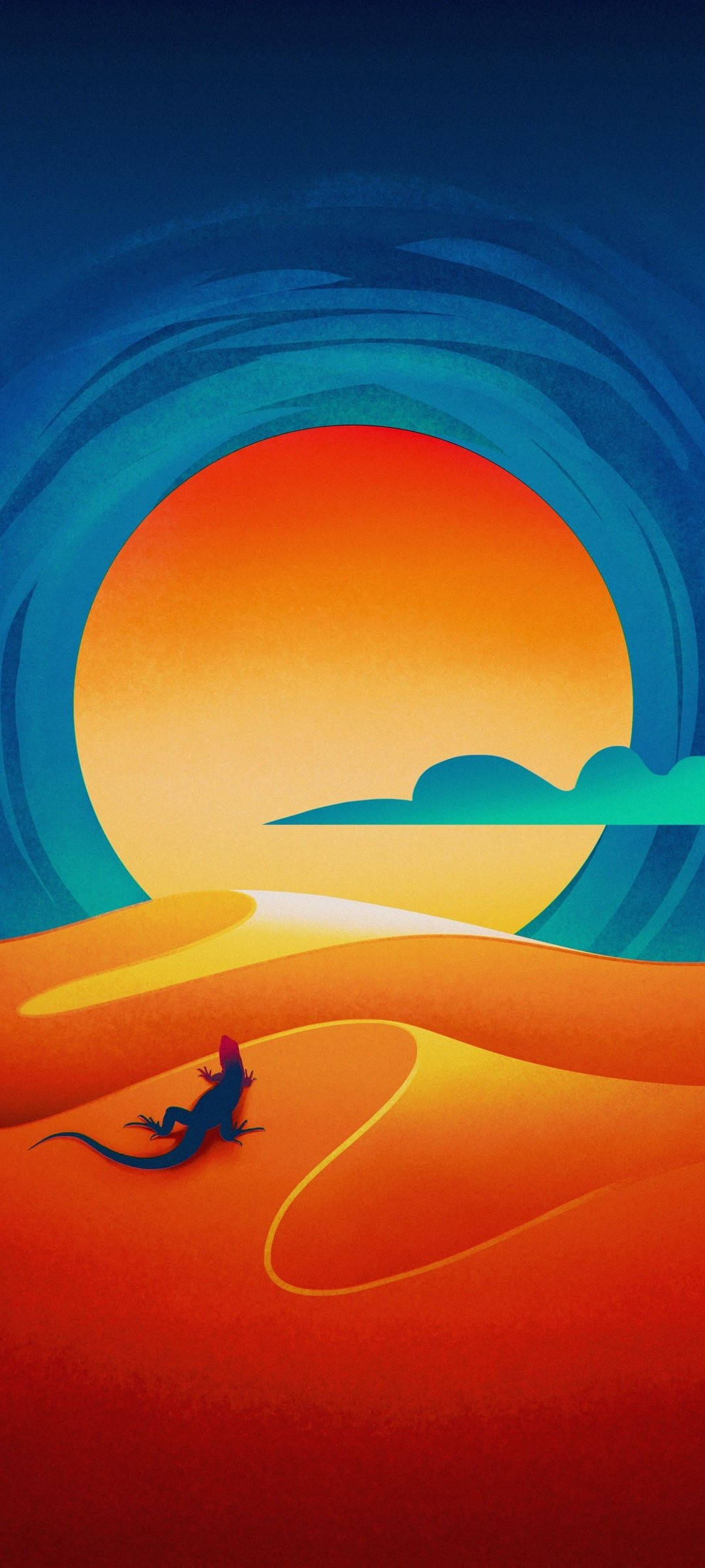 Realme 7 沙漠夕照插圖 壁紙