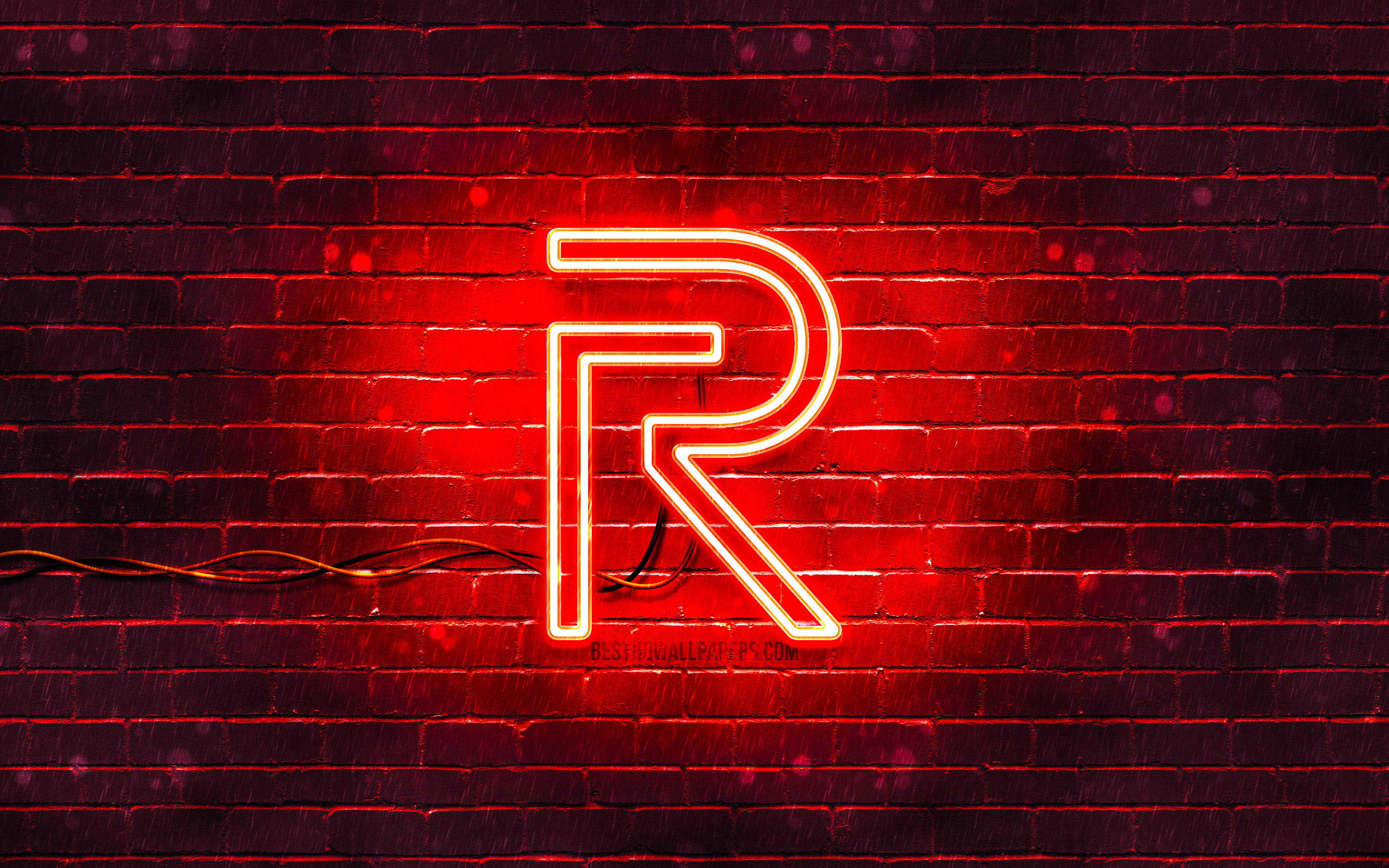Realme 标志霓虹灯红色 壁紙