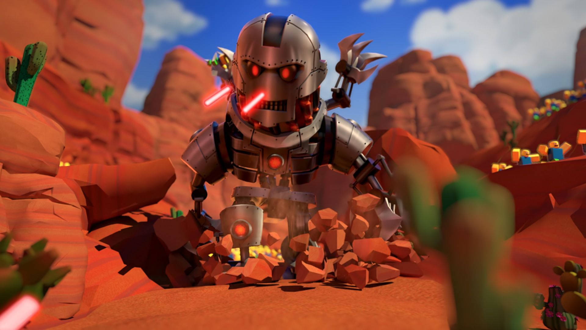 在 Roblox 中探索與遊玩，使用機器人角色 壁紙