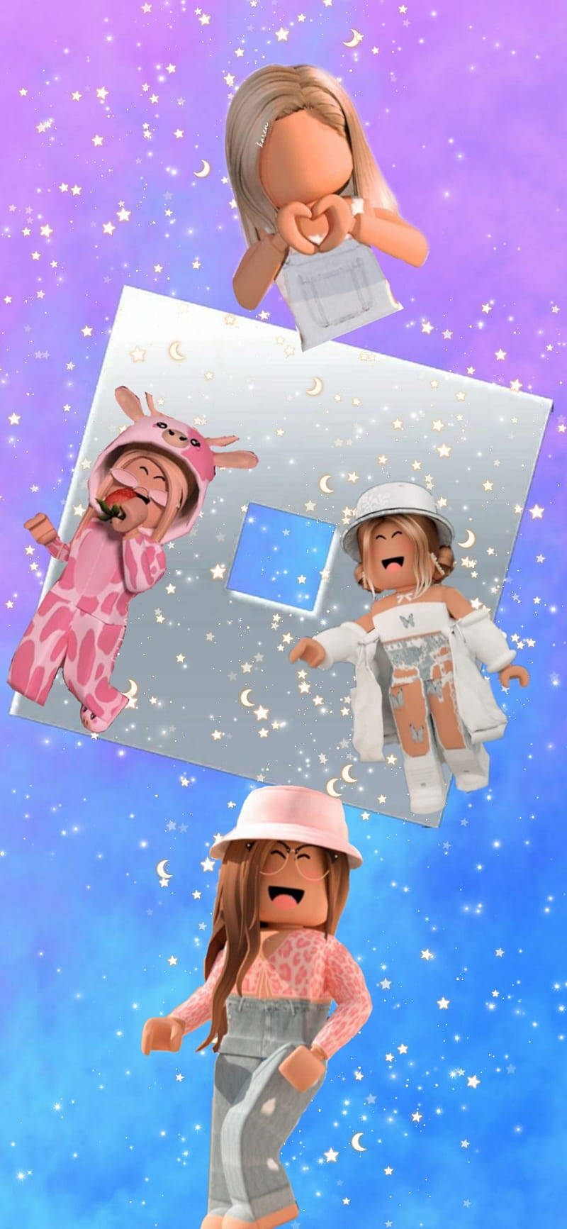 美學Roblox女孩拼貼 壁紙